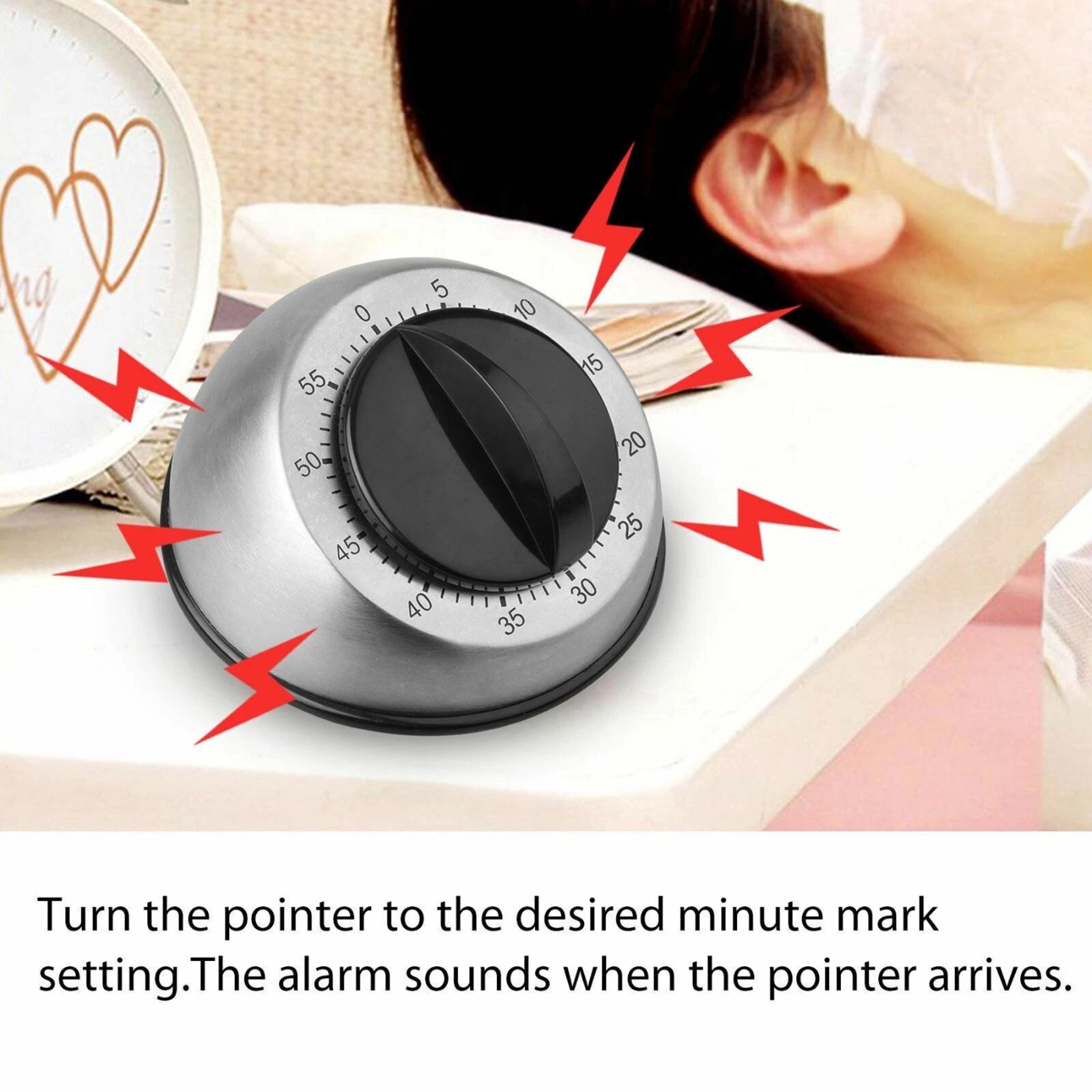 Loud Mechanical WindUp Timer  Kitchen Cooking Timer With Long Ring Bell Alarm 4