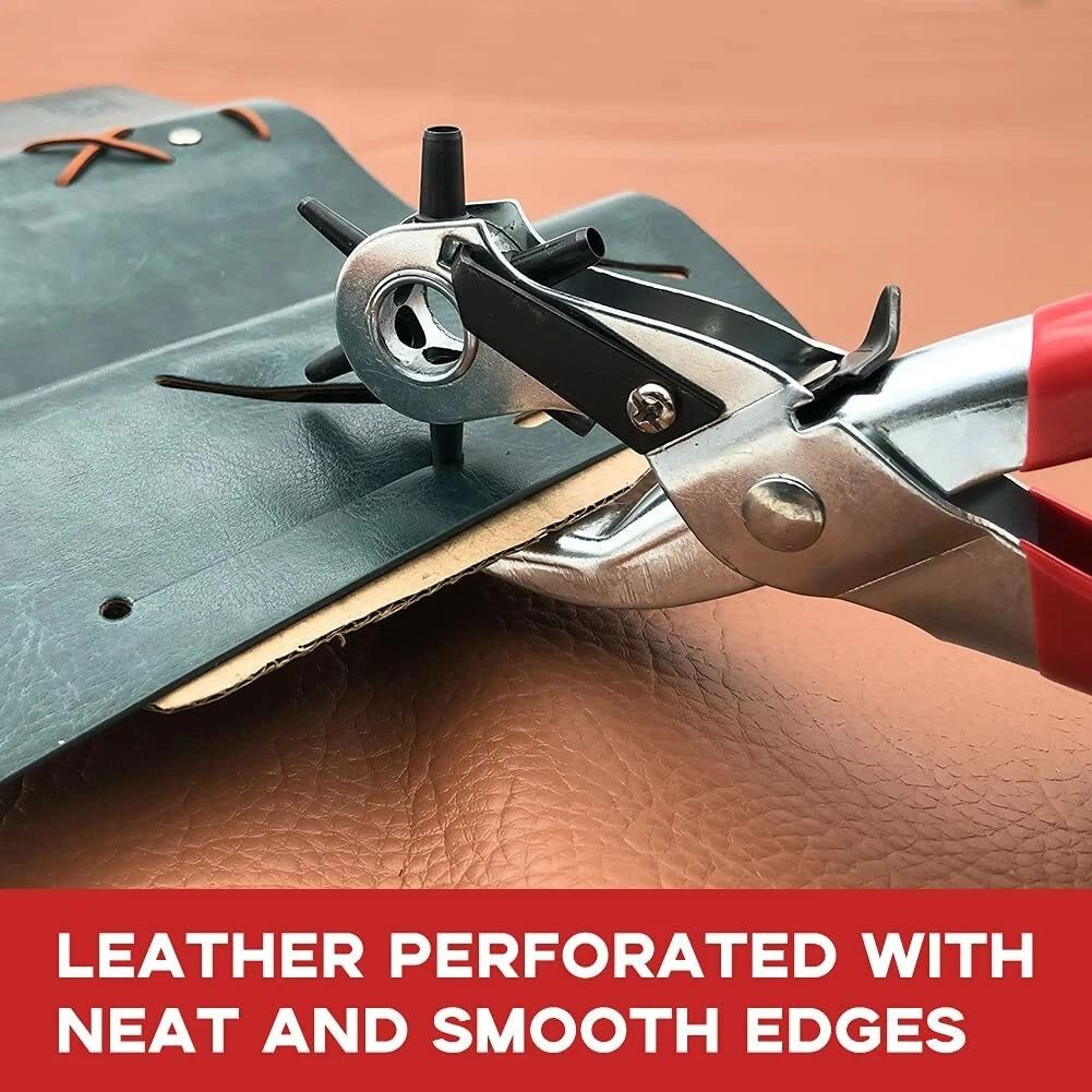 Heavy Duty Leather Hole Punch Tool With Revolving Pliers  Marker 6