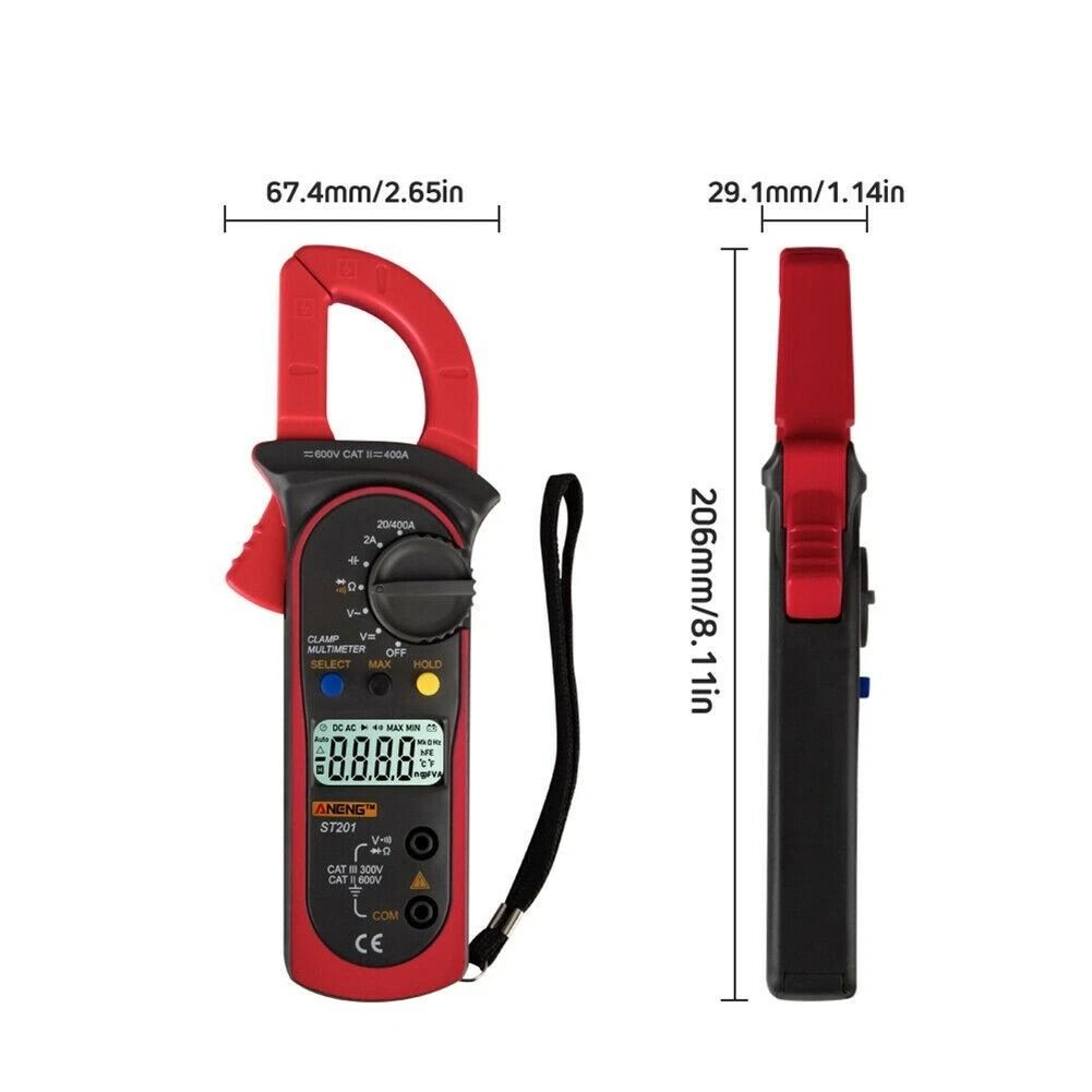 Digital Multimeter Tester  Volt Amp Clamp Meter With Auto Range And LCD Display 2