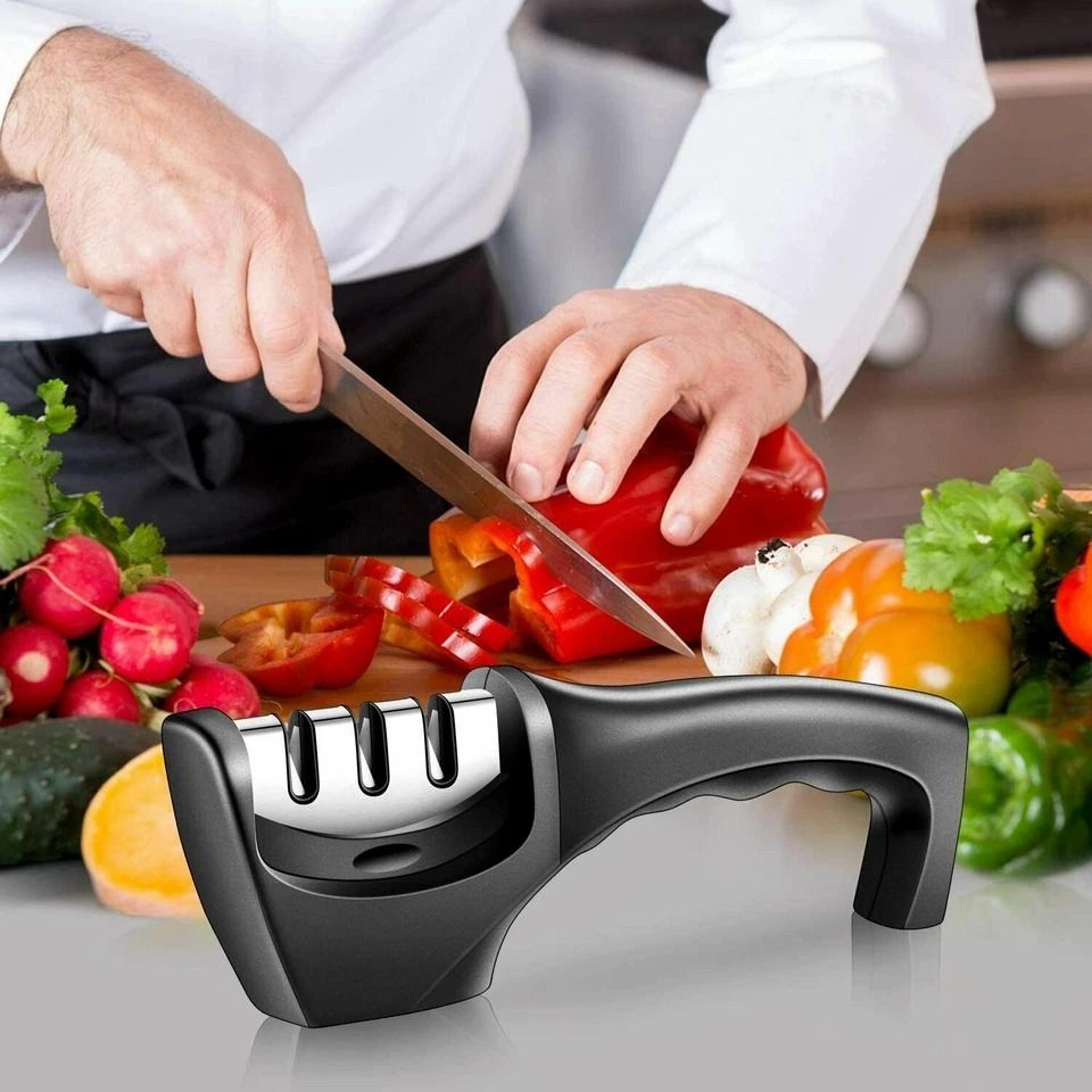 Professional Ceramic Tungsten Knife Sharpener  Kitchen Tool For Restoring Blades To Razor Sharpness 2