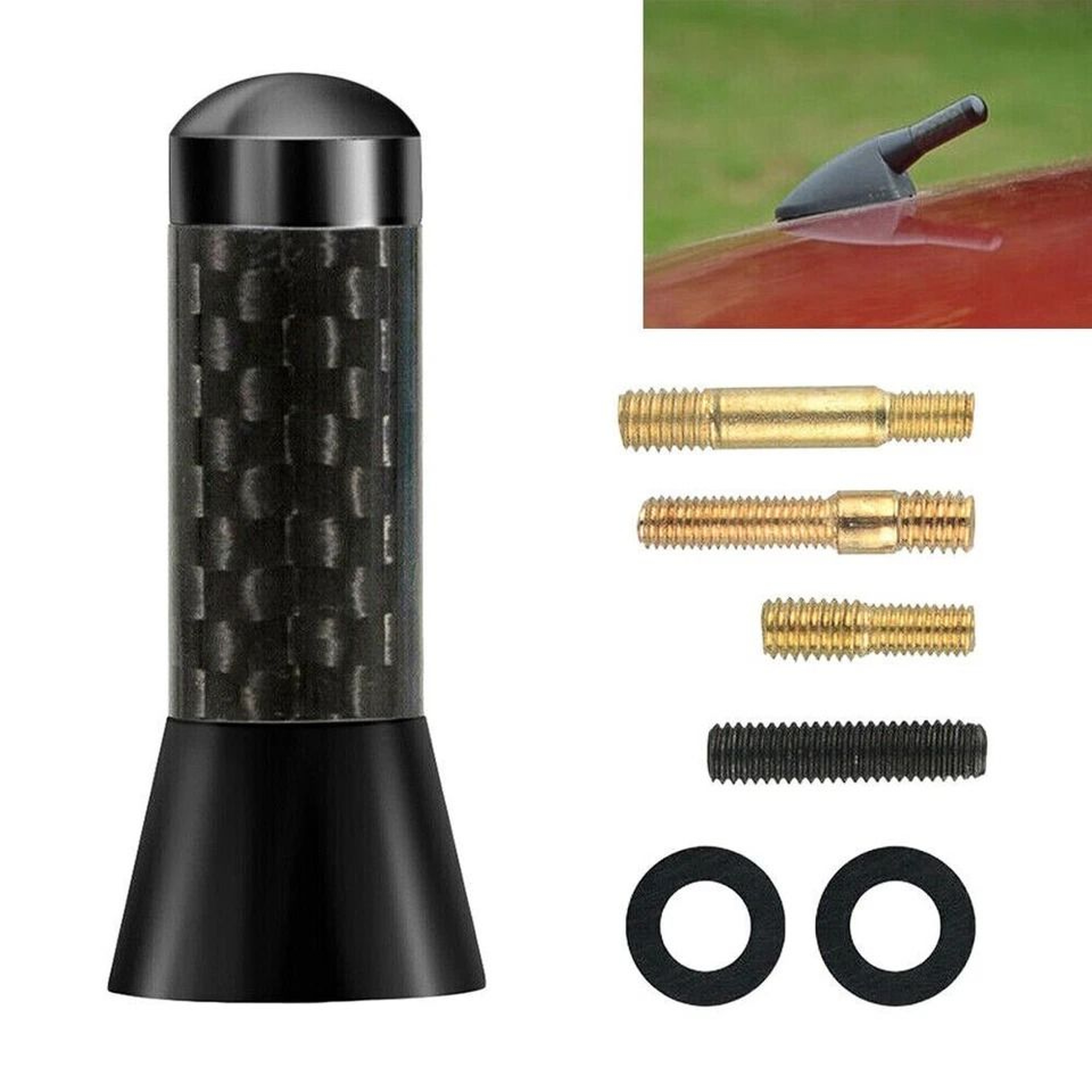 Universal Carbon Fiber Car Antenna FM Radio Replacement For Enhanced Signal 1