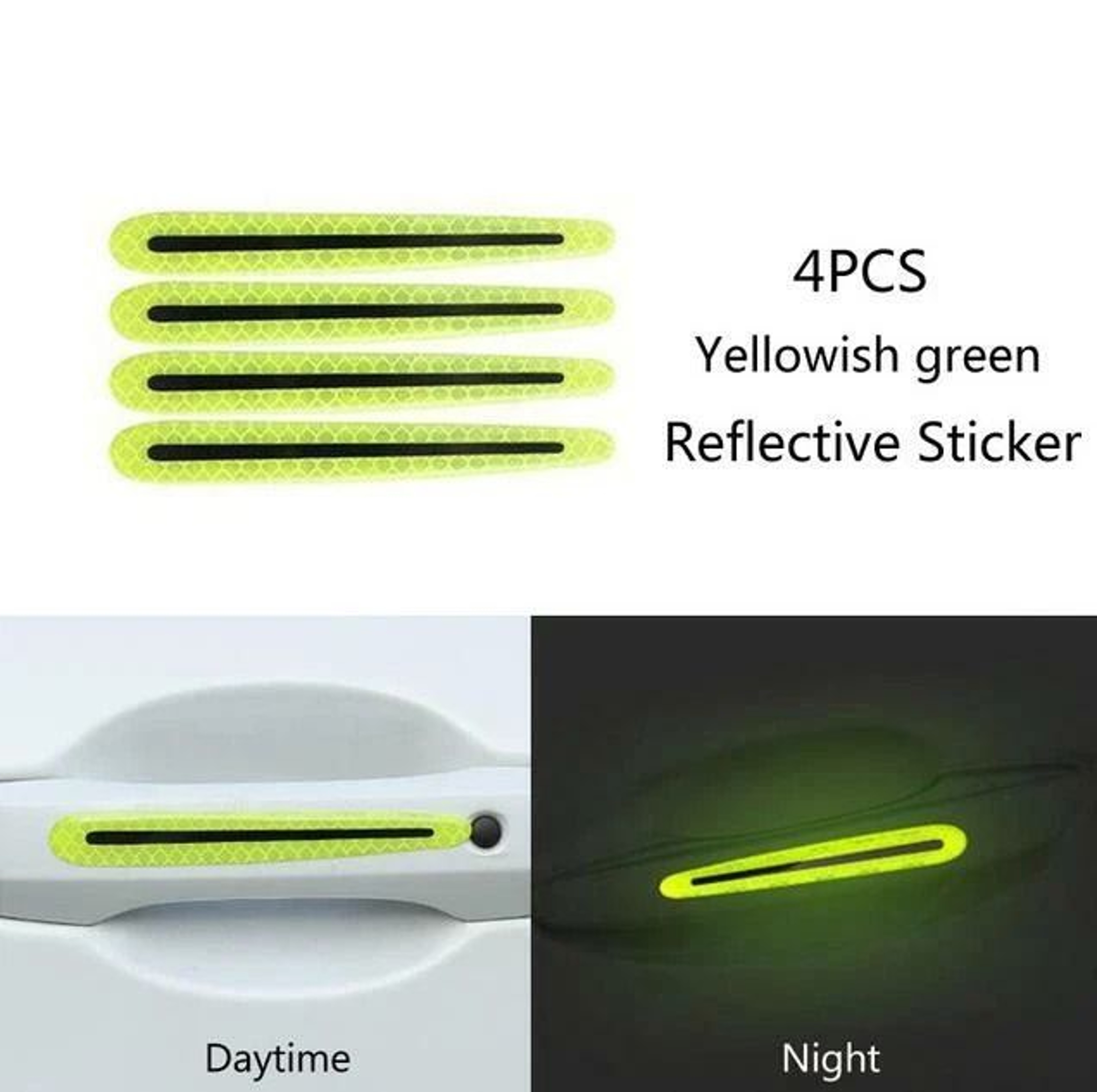 Universal Reflective Car Door Handle Stickers Safety Warning Anti Scratch Decals 3