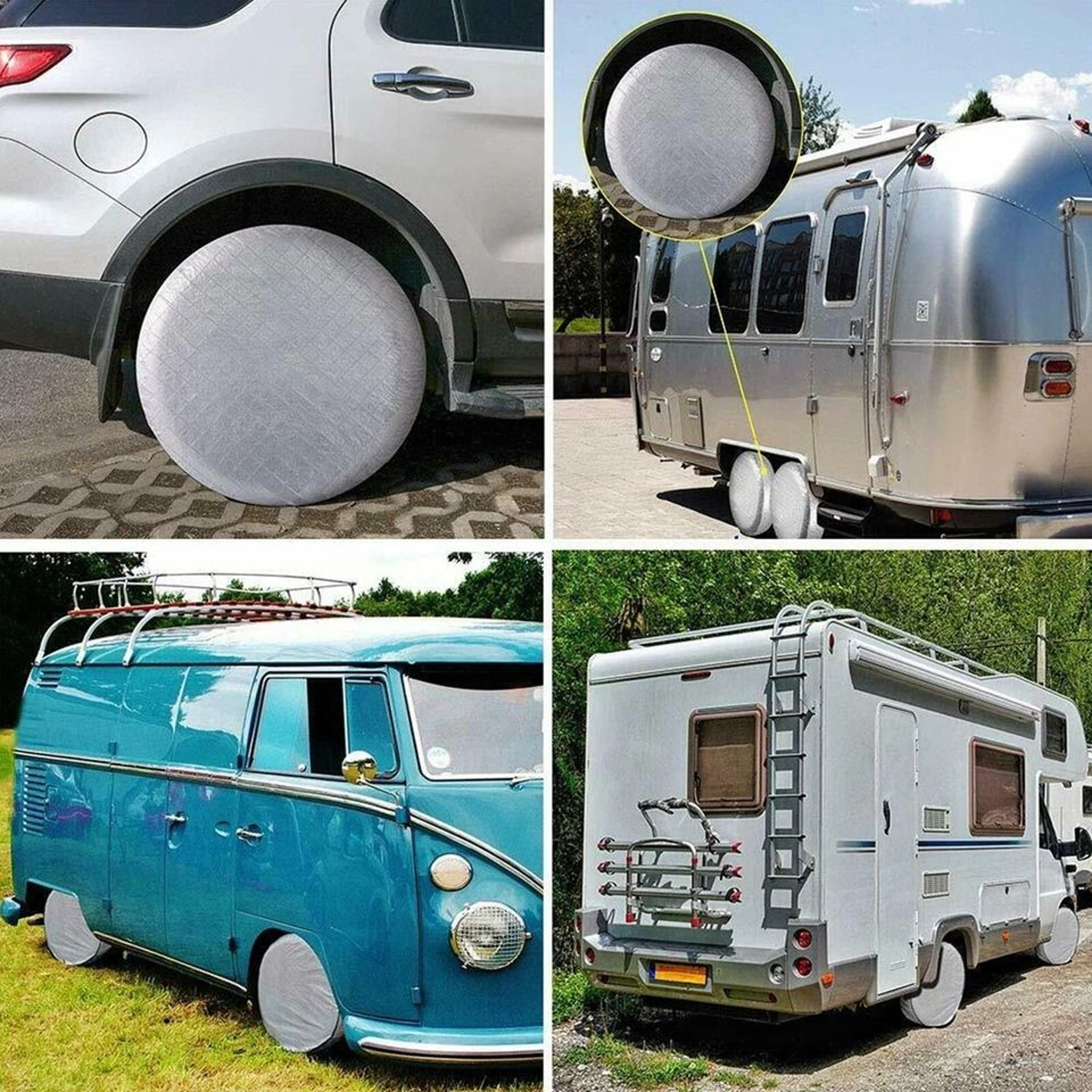 Waterproof Tire Covers For RV Trailer  Camper Sun  Weather Protection 3