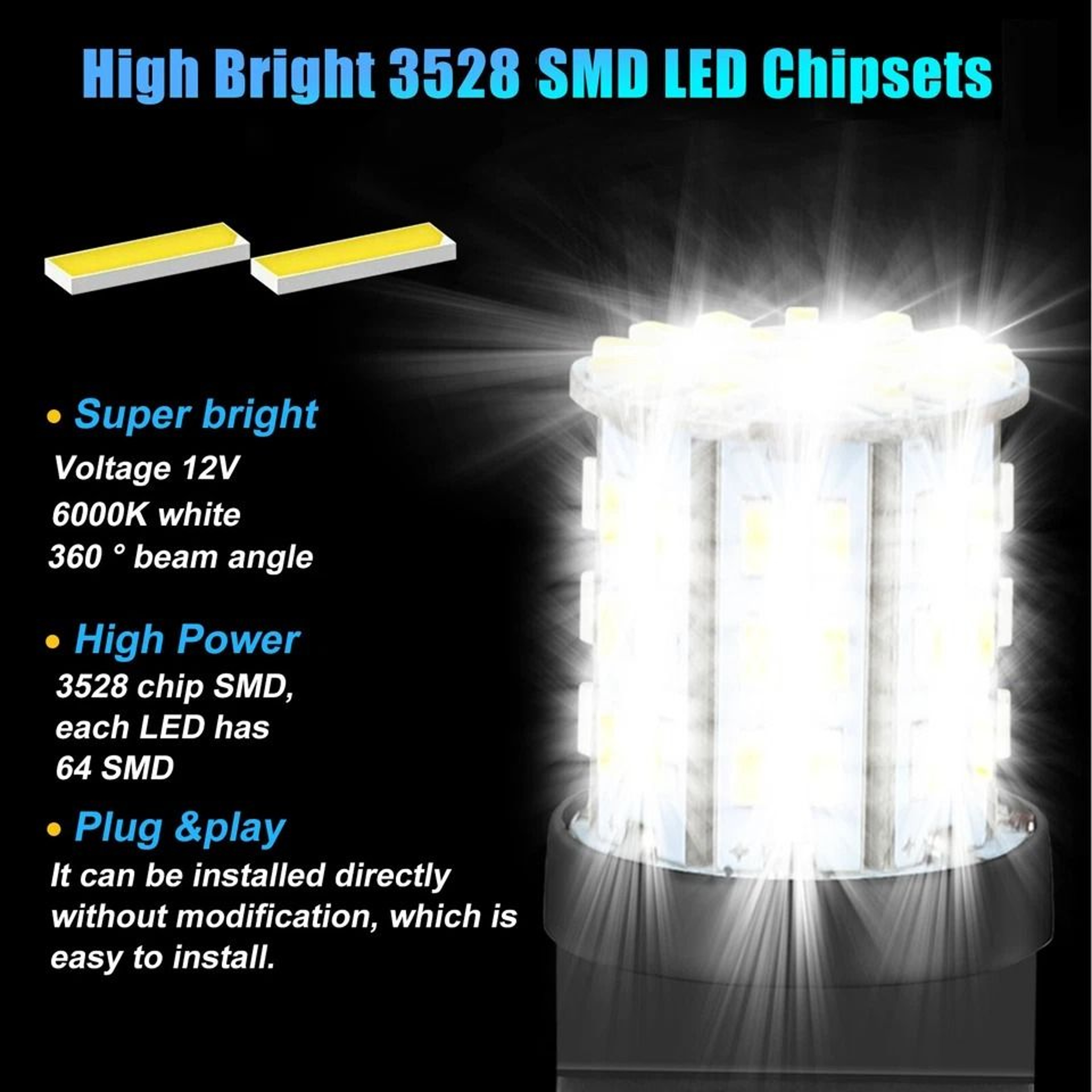 Reverse Brake Tail Light Bulbs DRL Stop Turn Signal Bulb Replacement 2