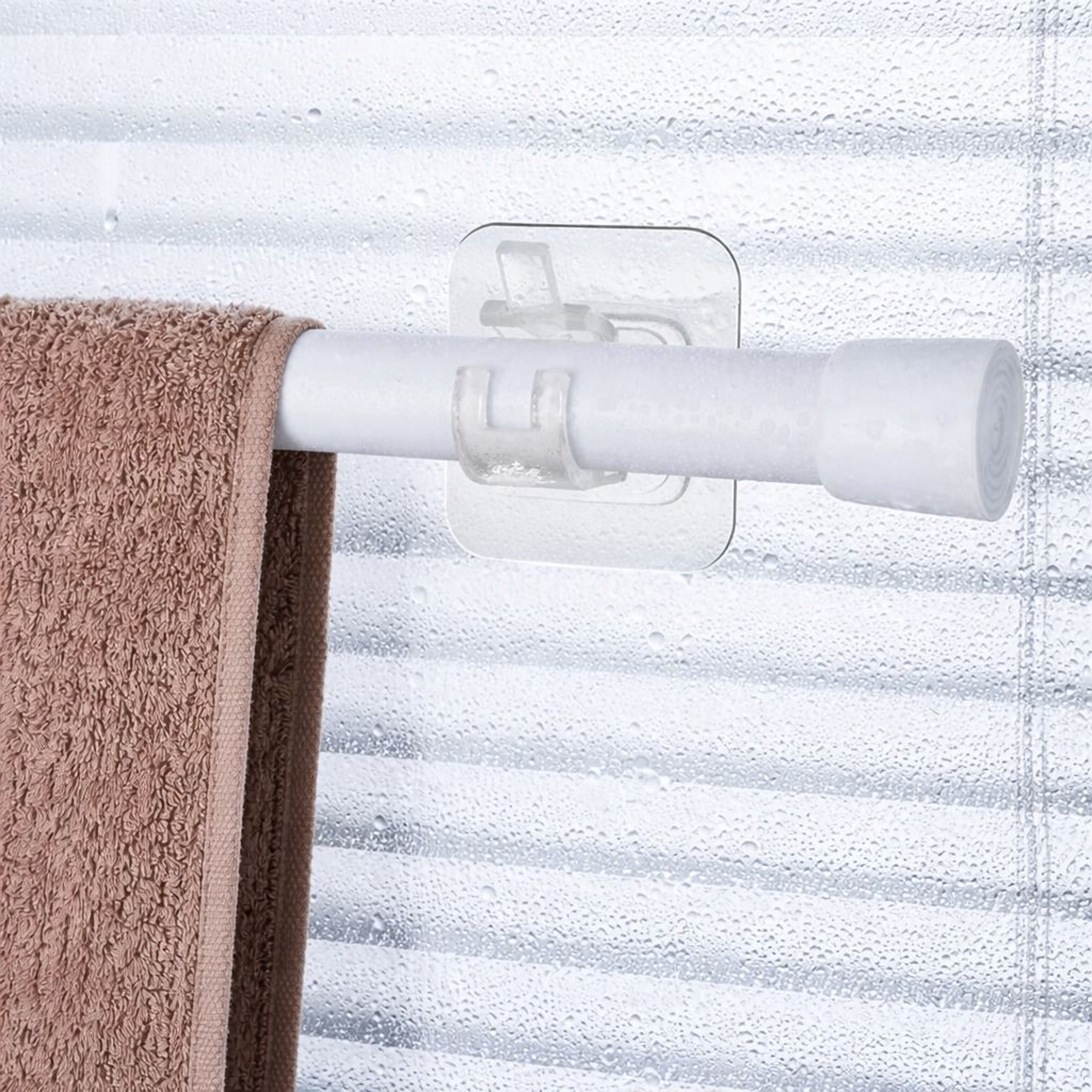 Self Adhesive Curtain Rod Brackets Adjustable NoDrill Hooks For Easy Installation 0