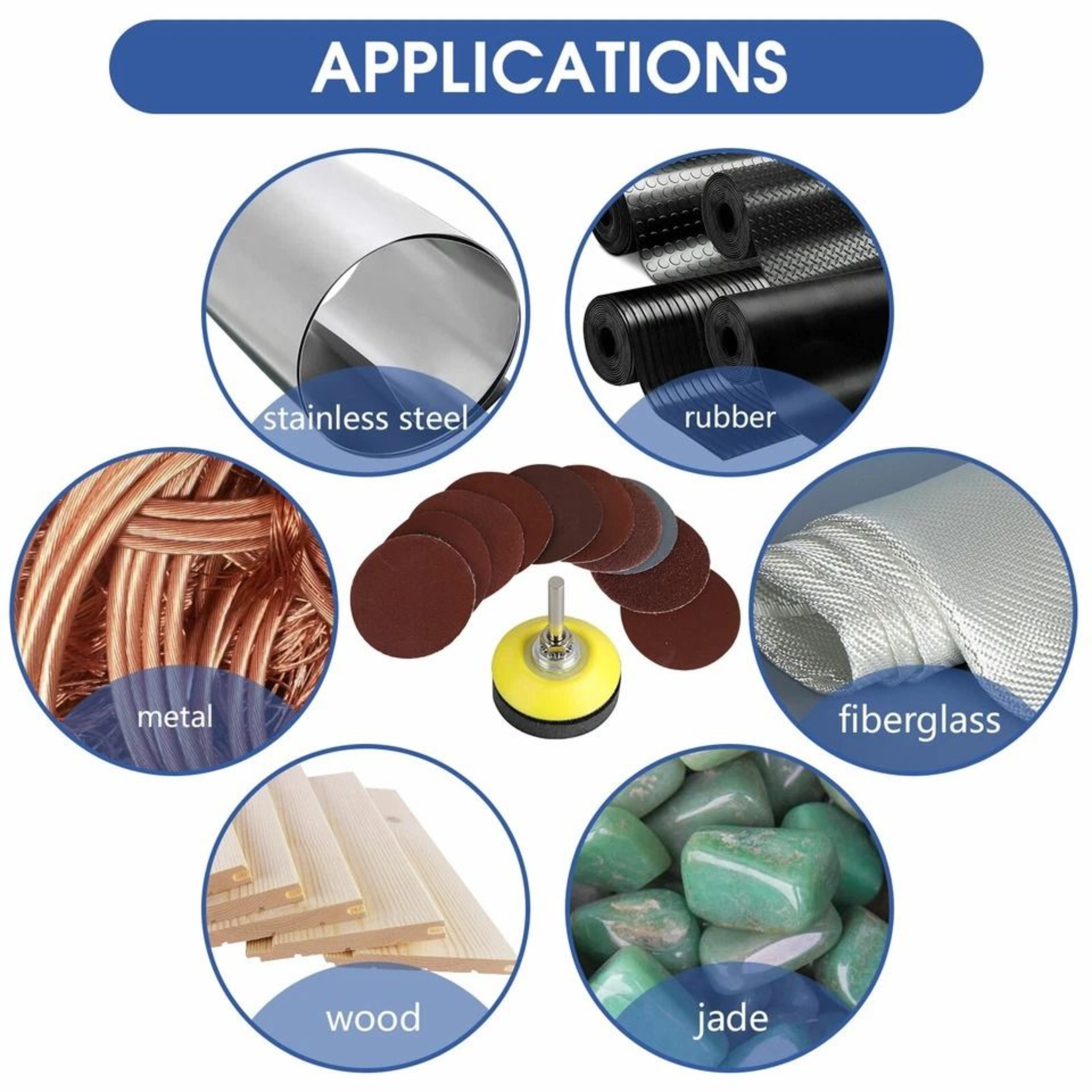 Sanding Discs  Sander Pads With Backer Pad  Drill Adapter Hook And Loop 2