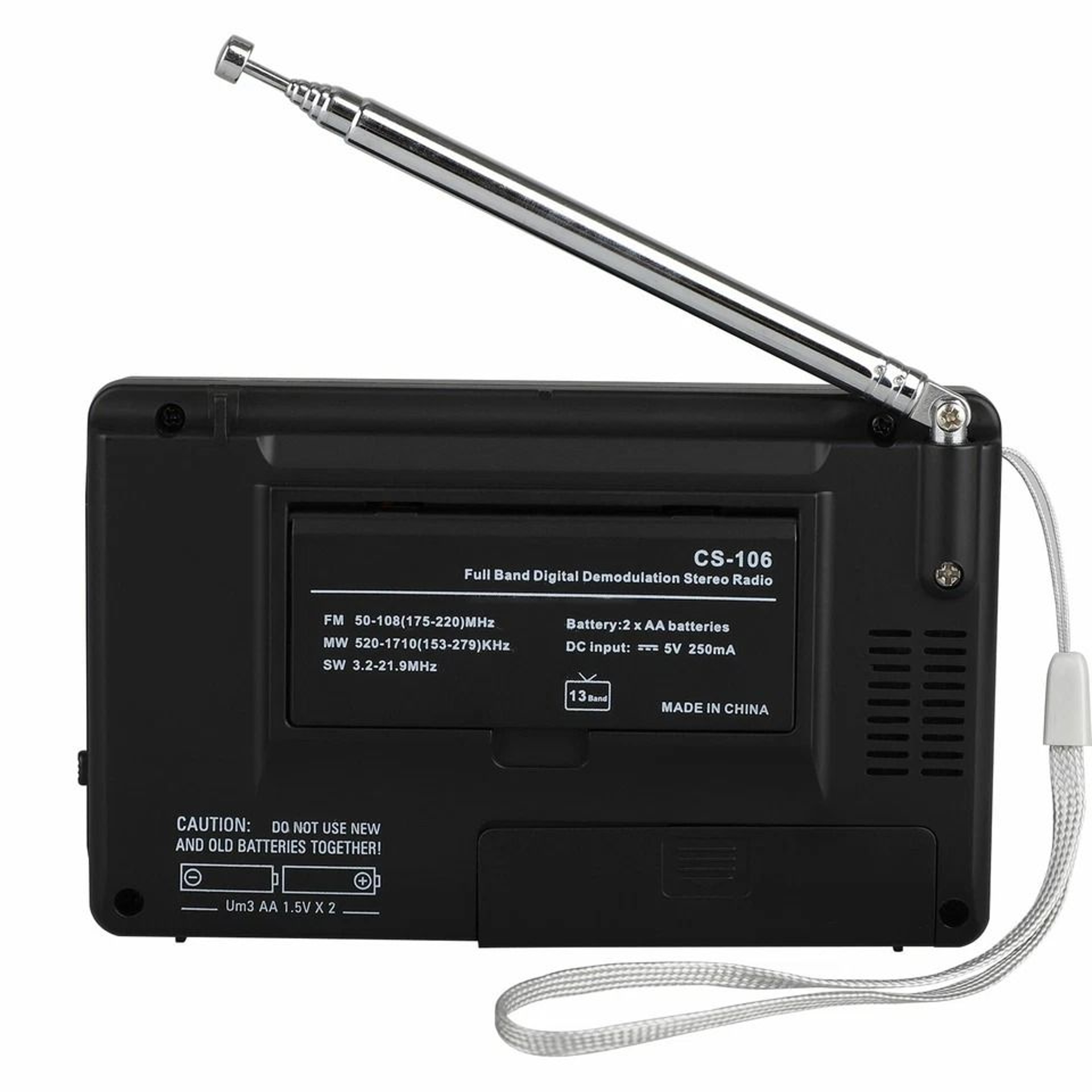 Portable Radio Receiver With Digital LCD Screen And Stereo Speaker Alarm 1