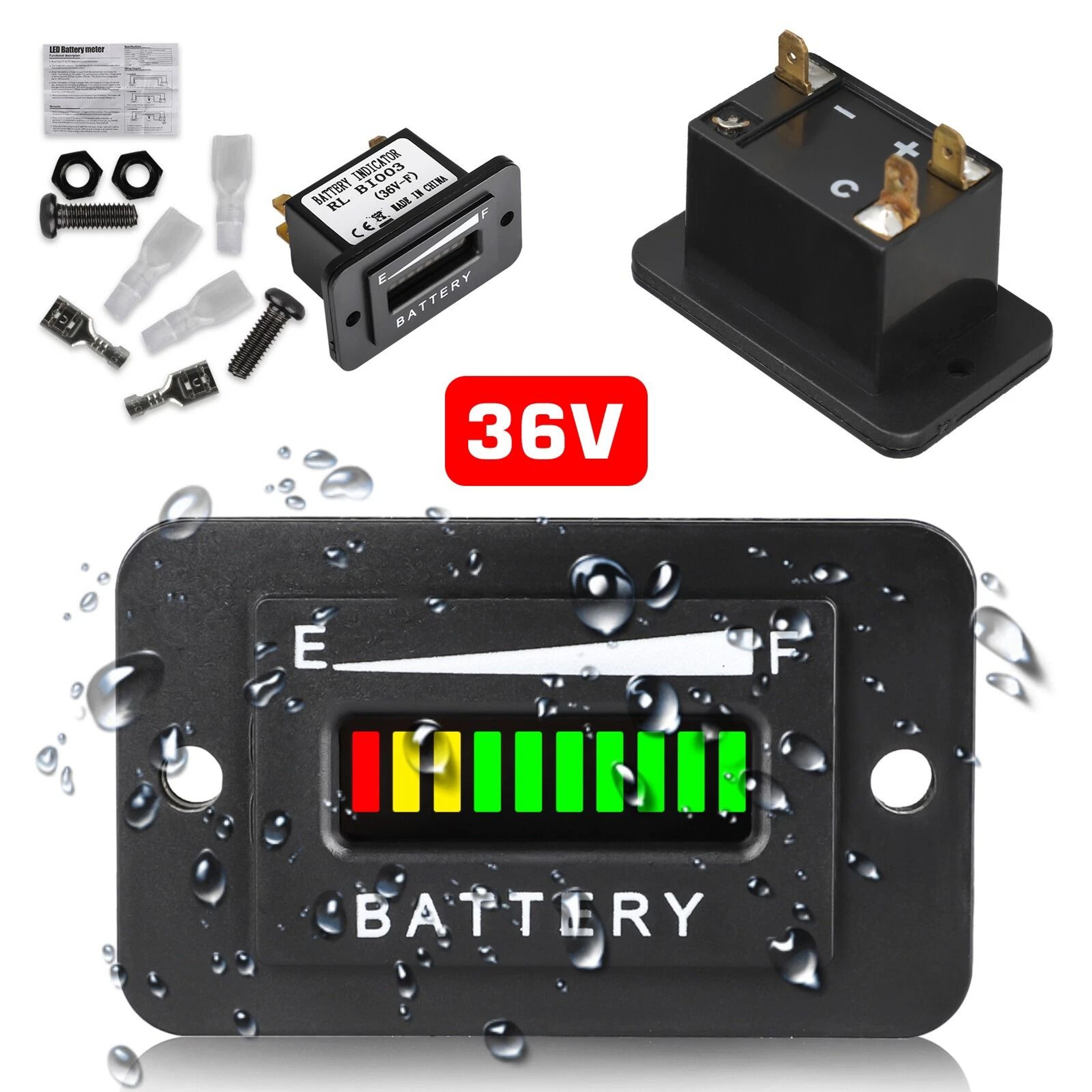 Battery Indicator Meter Gauge For Golf Cart Boat ATV And More 8