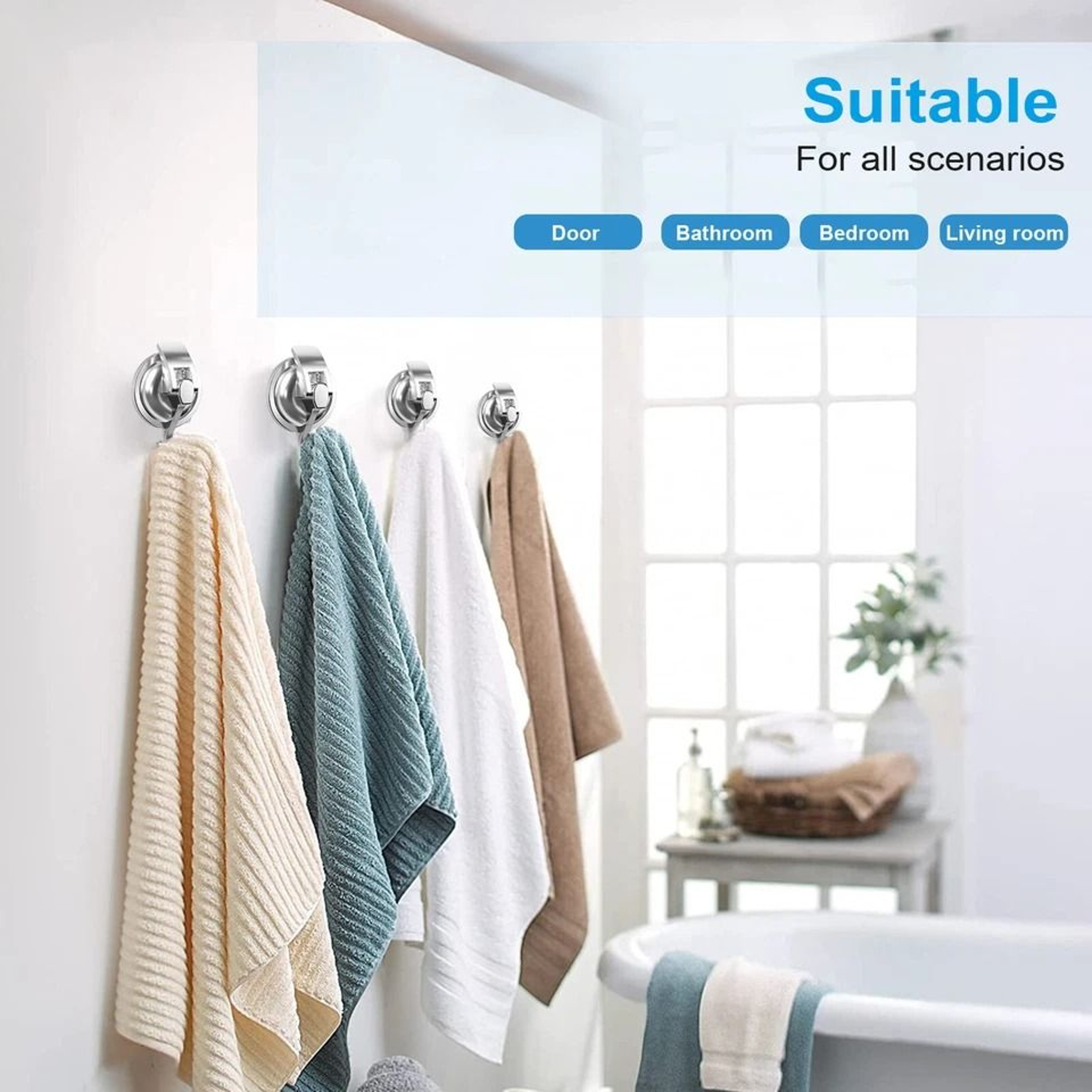 Heavy Duty Suction Cup Hooks Waterproof Wall Hanger For Kitchen  Bathroom 7