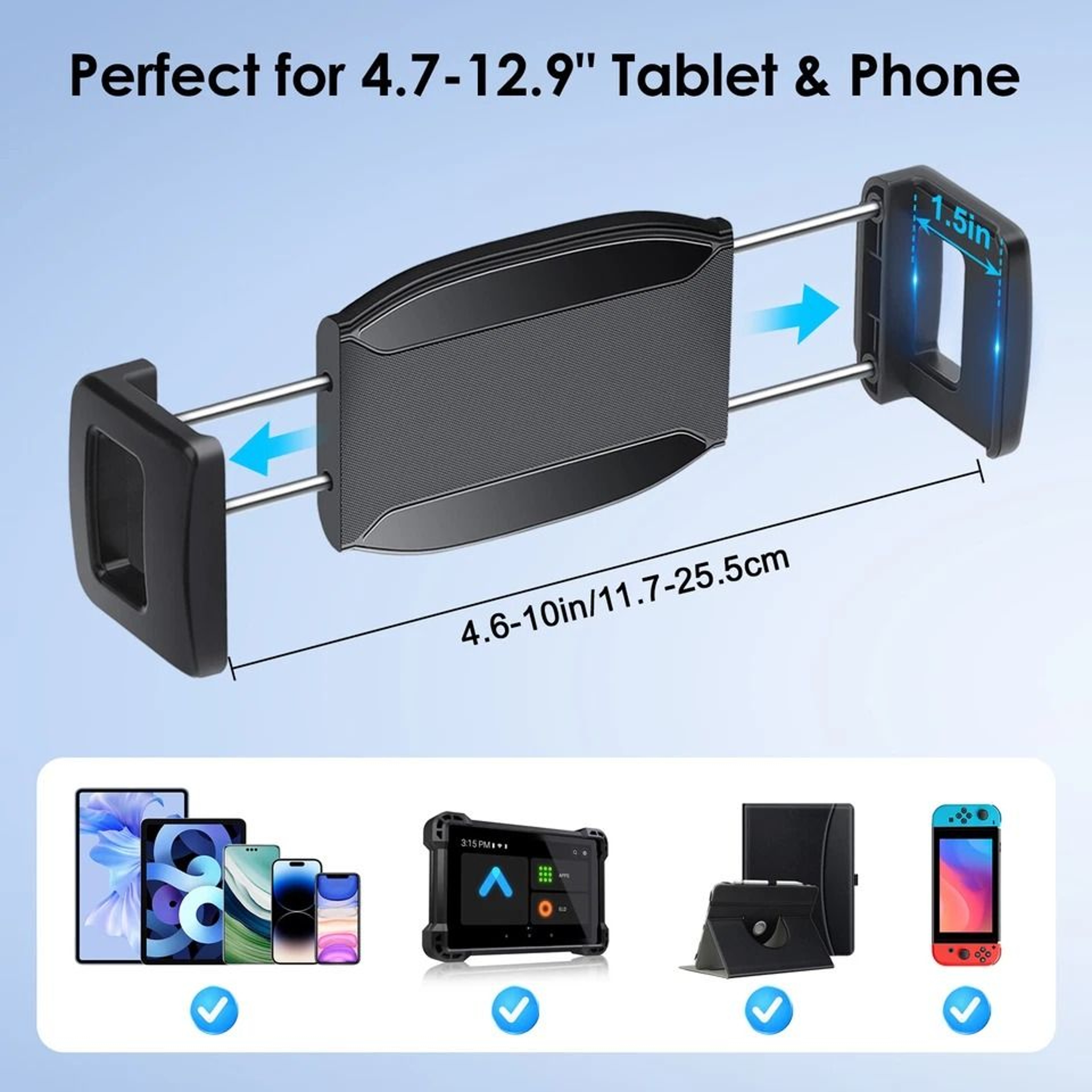 Car Tablet Holder Gooseneck Windshield  Dashboard Mount 4