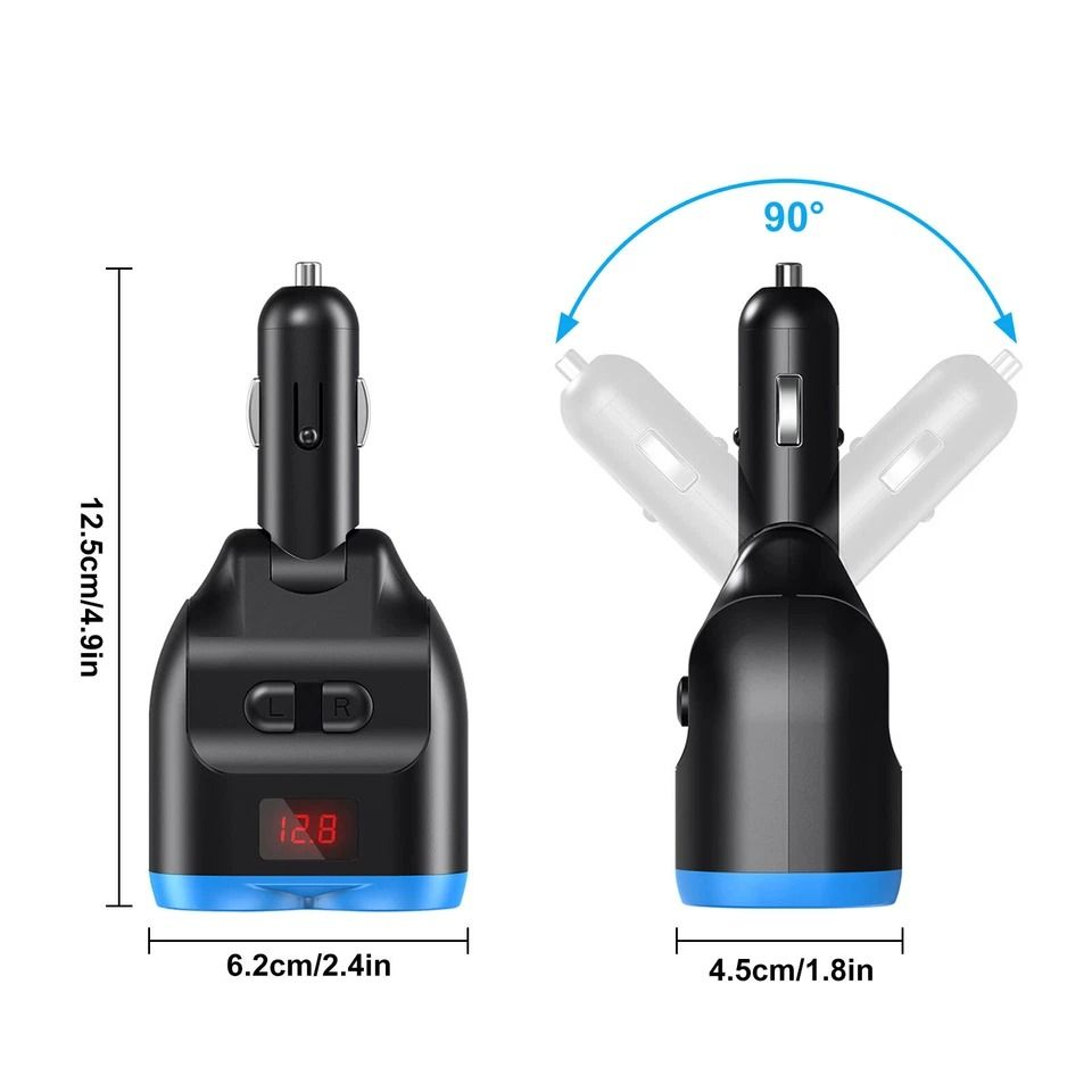 Car Cigarette Lighter Socket Splitter With Dual USB  PD Charger 2