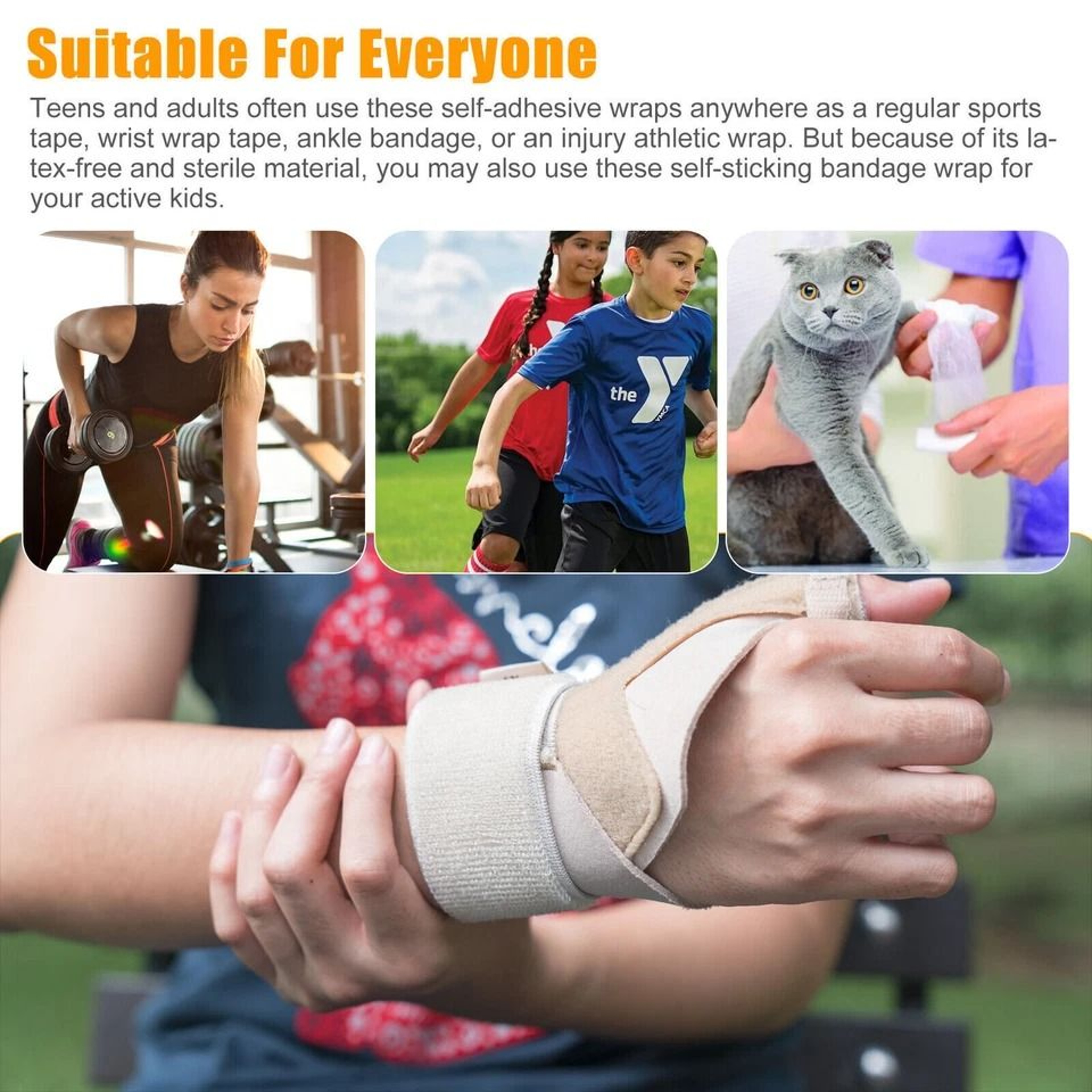 Self Adhesive Bandage Wrap Cohesive Elastic Tape For Wounds Sports And Tattoo Aftercare 3