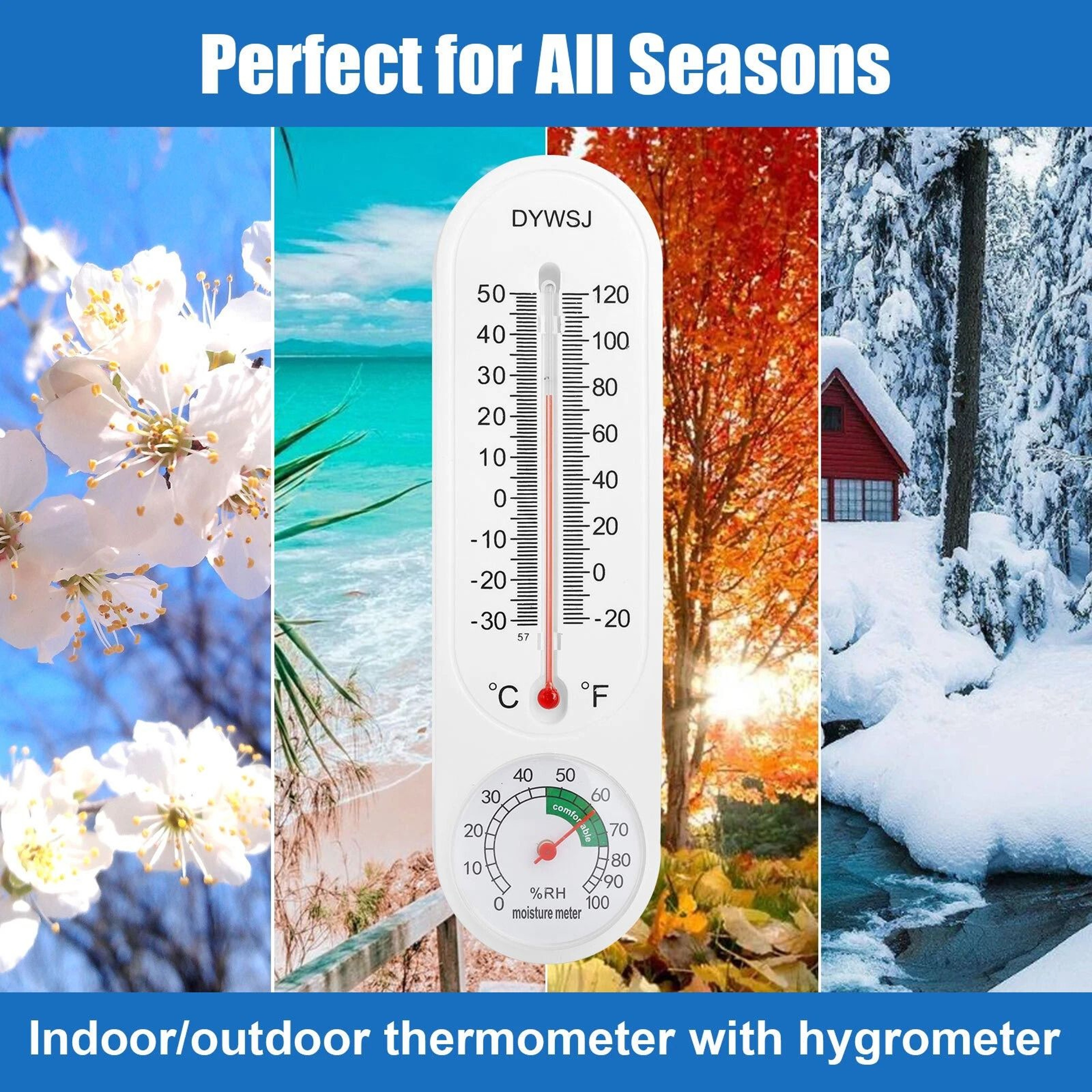 Wall Thermometer  Humidity Meter For Indoor  Outdoor Garden Greenhouse Home Use 1