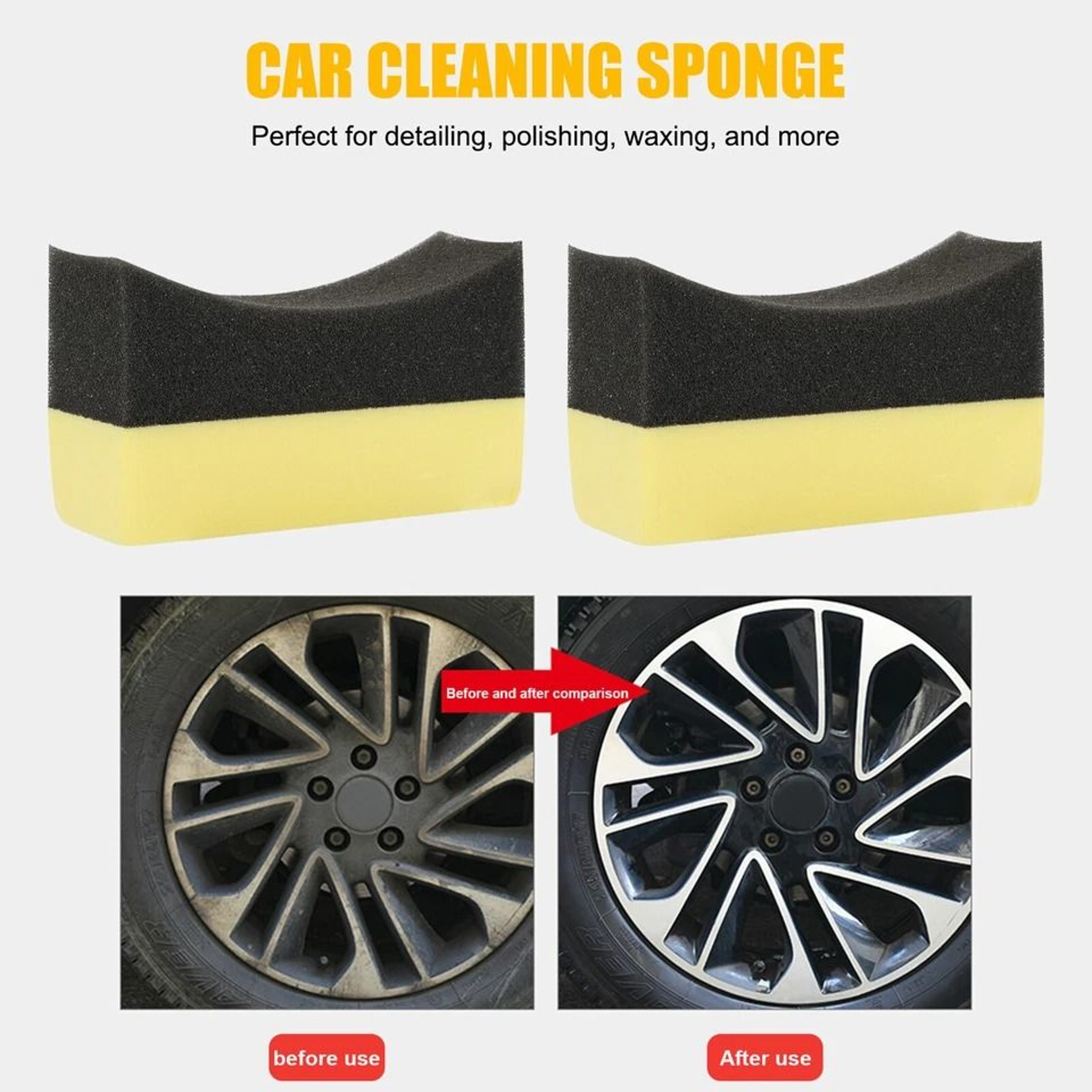Tire Dressing Applicator Pads Car Contour Sponge For Gloss Shine And Protectant Reusable Auto Detai 2