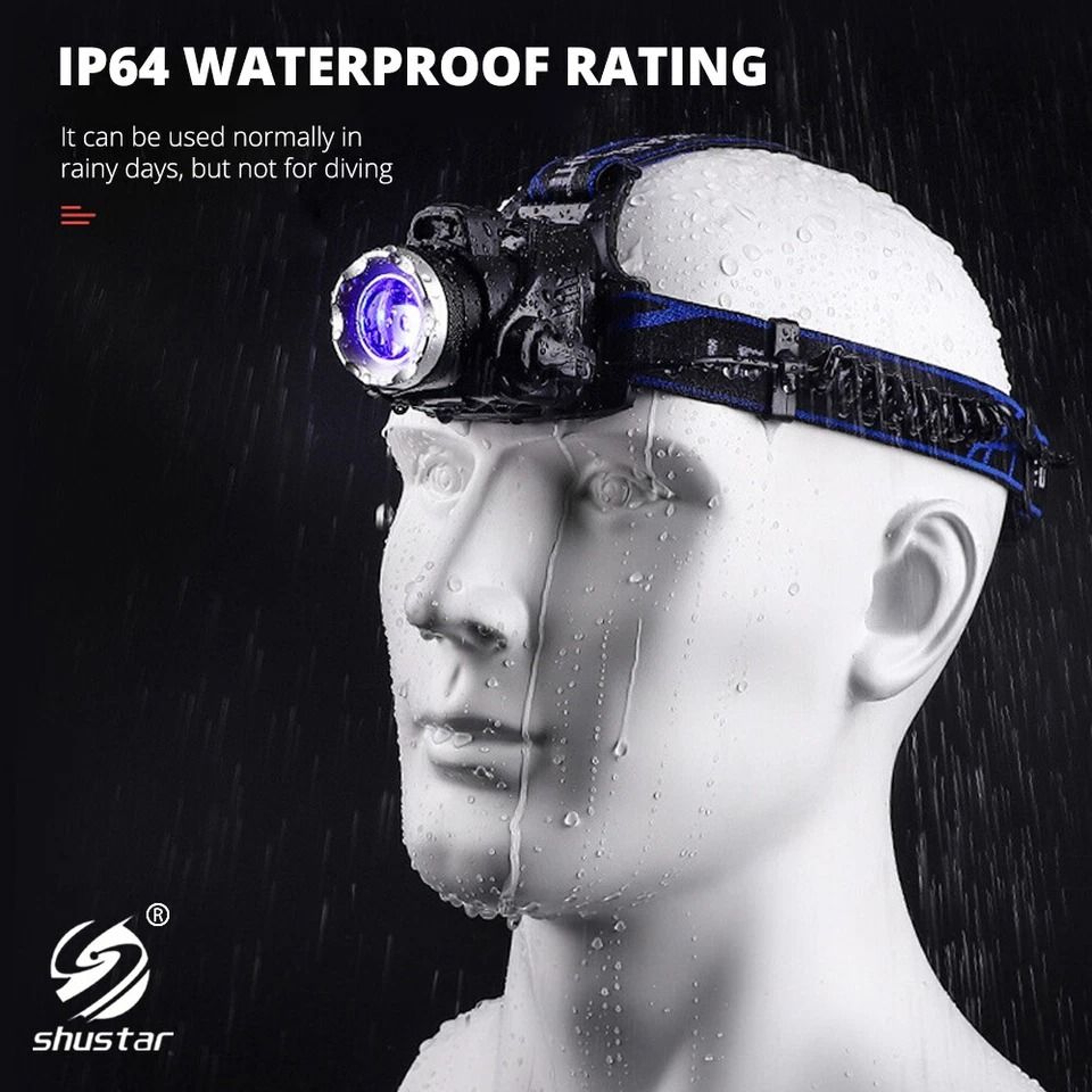 Rechargeable LED Headlamp With Zoomable Head Torch And Flashlight For Outdoor Activities 0