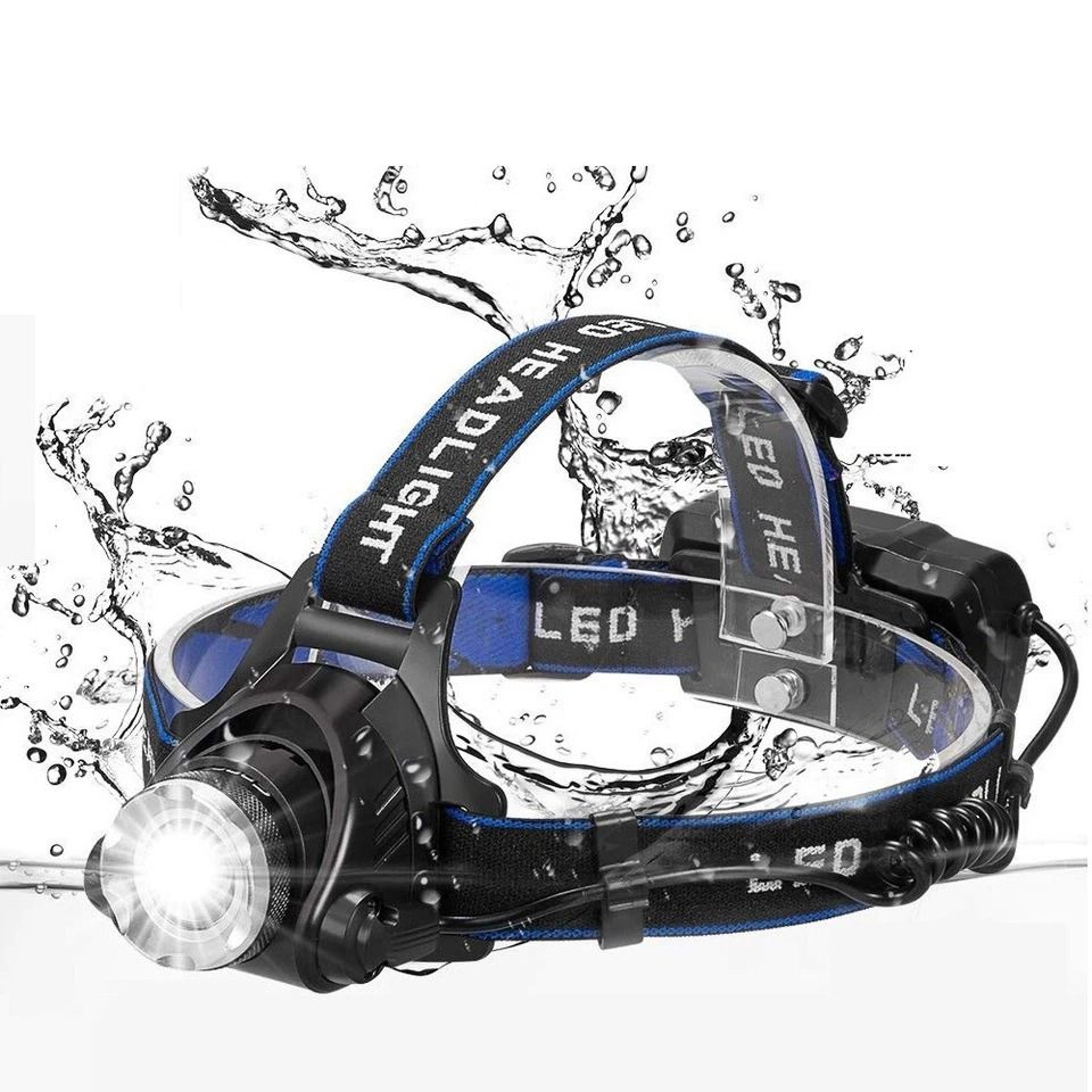 Rechargeable LED Headlamp With Zoomable Head Torch And Flashlight For Outdoor Activities 9