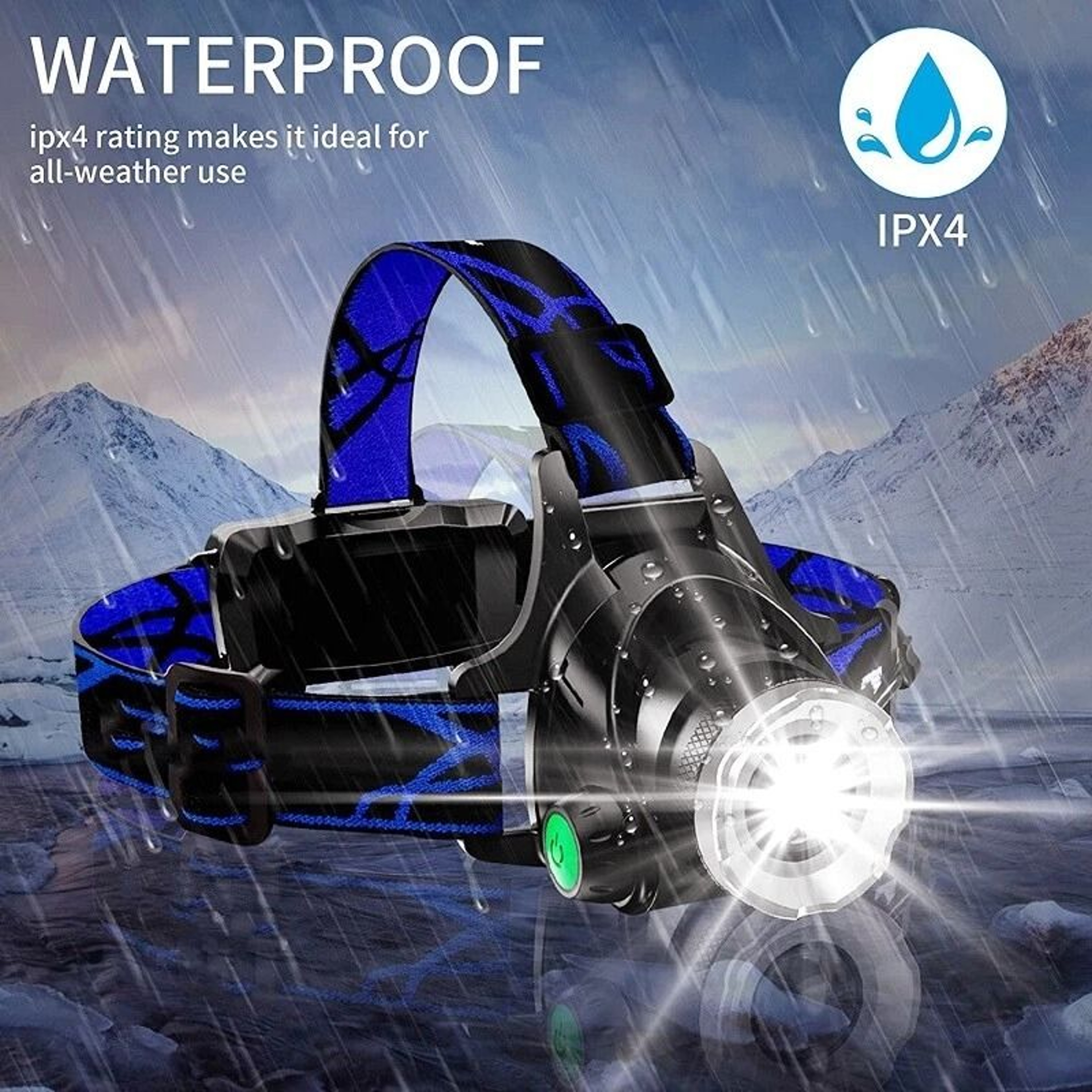 Rechargeable LED Headlamp With Zoomable Head Torch And Flashlight For Outdoor Activities 5