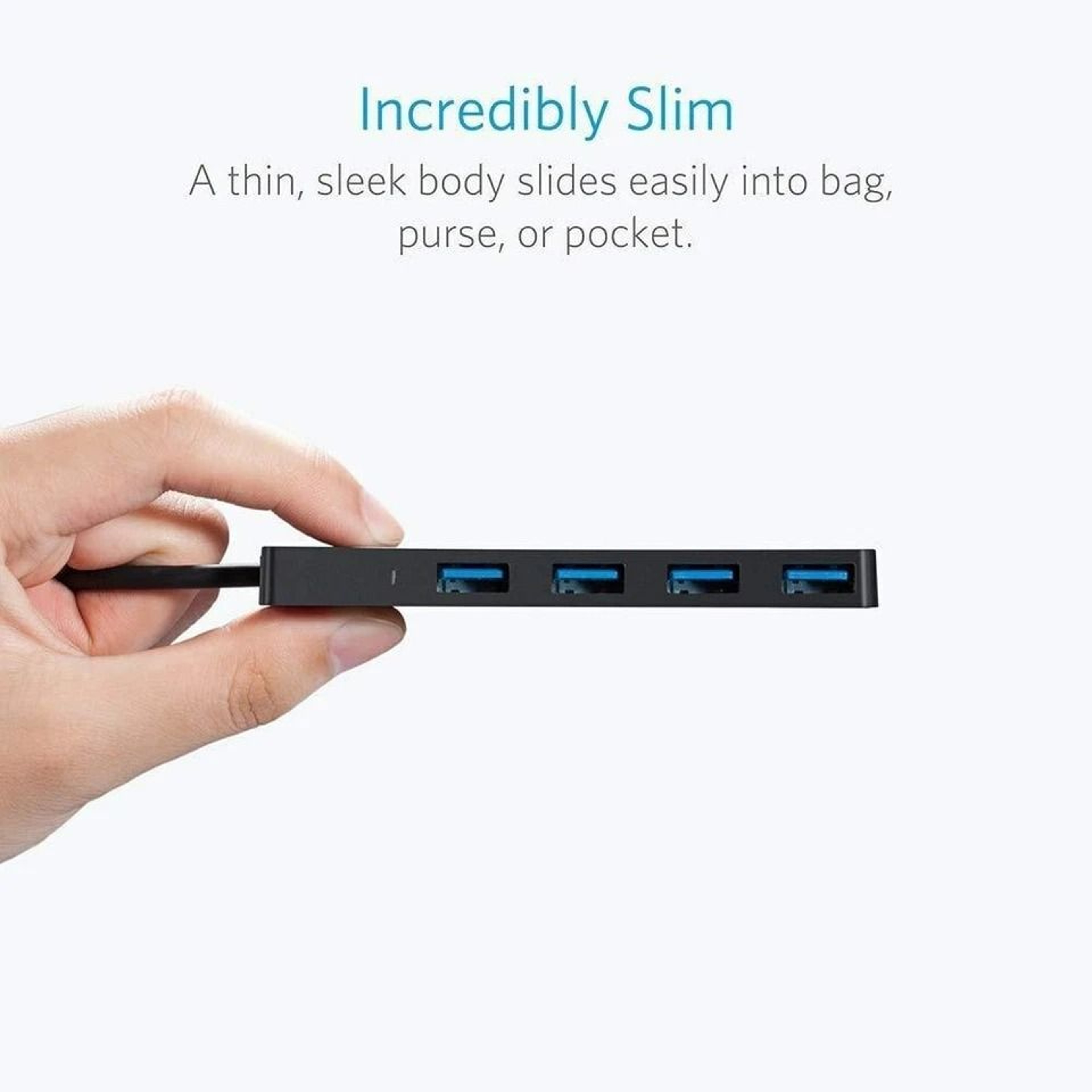 USB Hub Adapter For PC Mac  Laptop Ultra Slim SuperSpeed Data Charger 3
