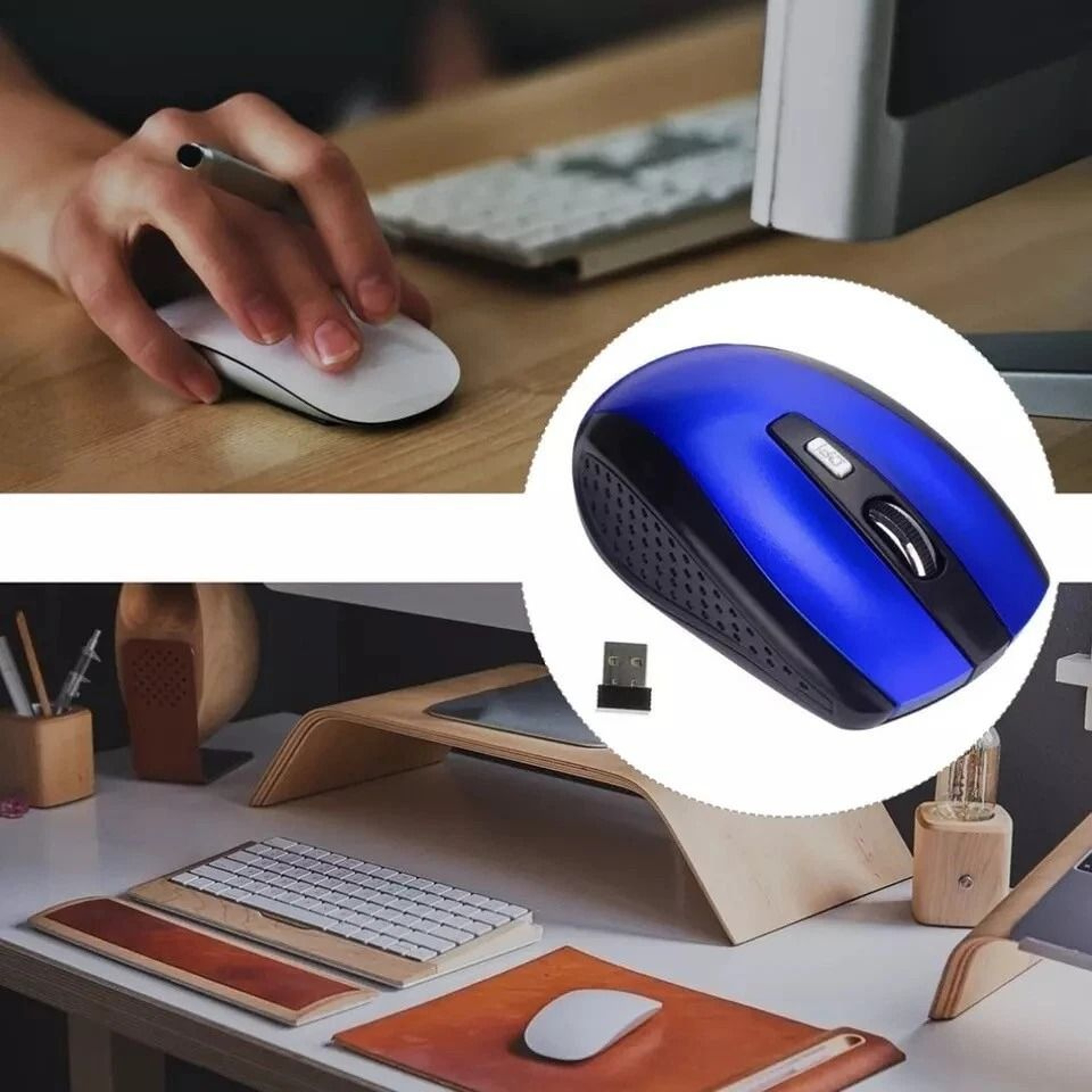 Wireless Optical Mouse With USB Receiver Compact Ergonomic And Adjustable DPI For PC And Laptop 4