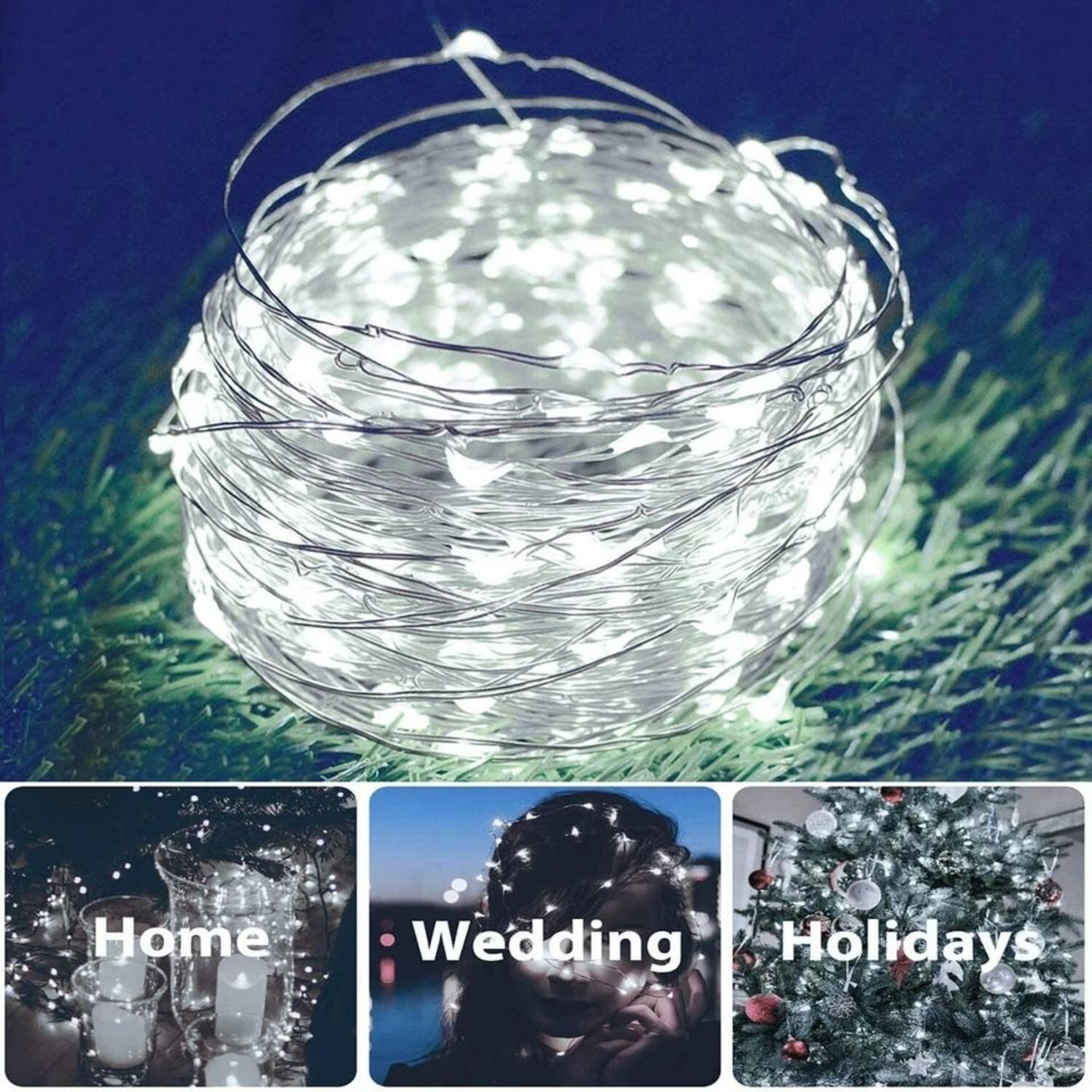 Outdoor Solar Fairy String Lights Waterproof Copper Wire LED For Garden Patio Or Porch Decor 2