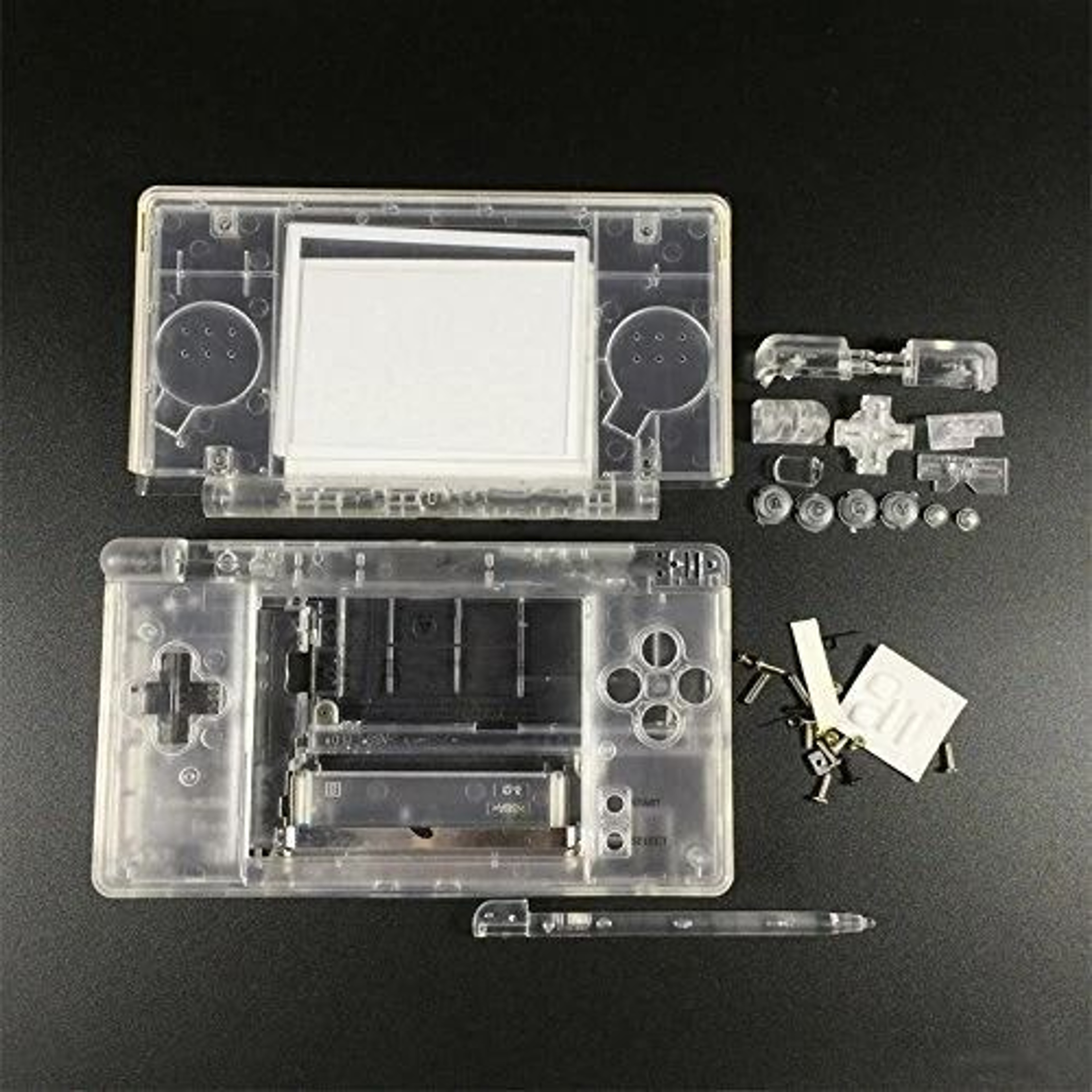 Full Replacement Housing Shell DS Lite Clear LCD Lens Buttons And Screws Set 2