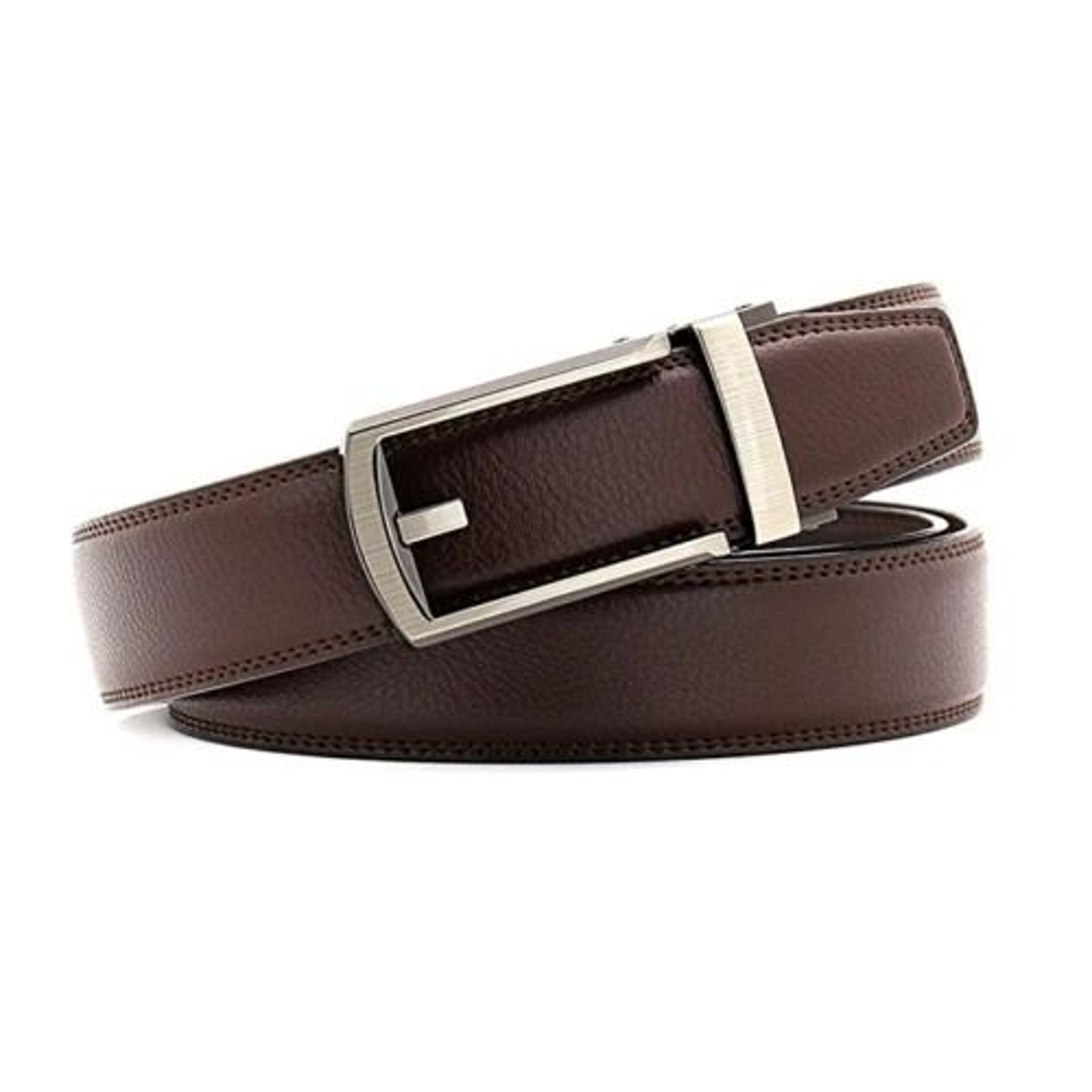 Mens Leather Automatic Buckle Belt Durable Click Lock Fashion Belt 6