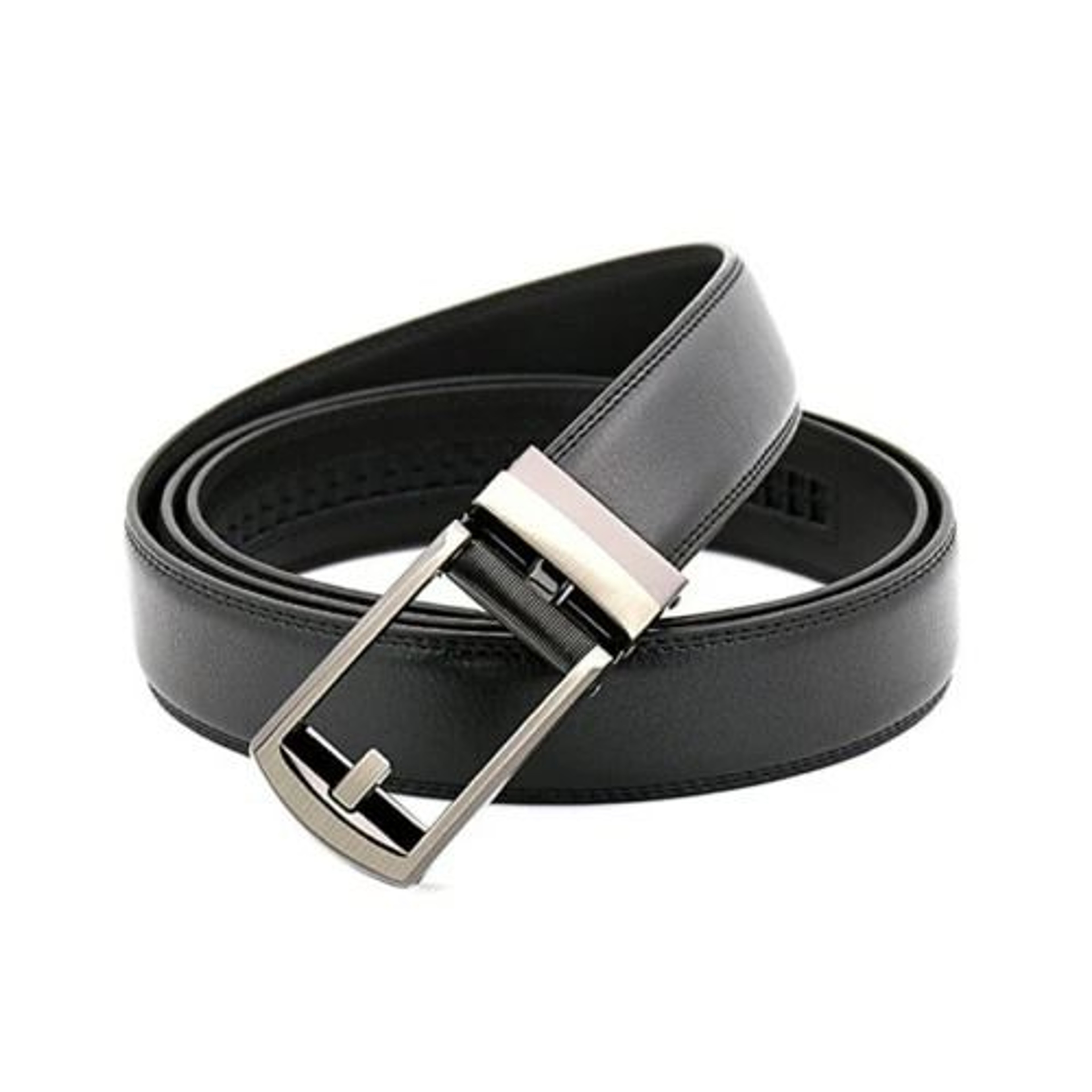 Mens Leather Automatic Buckle Belt Durable Click Lock Fashion Belt 5