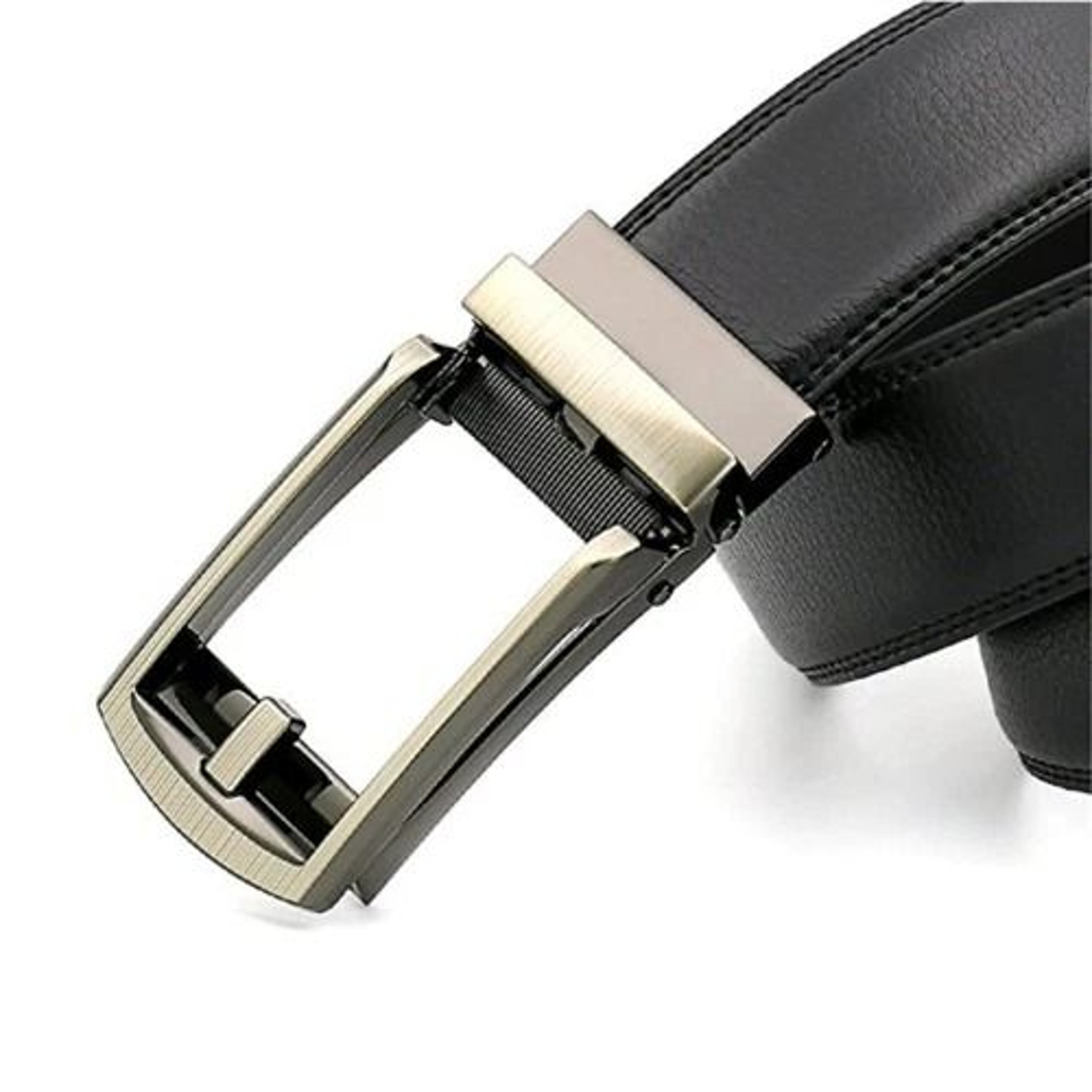 Mens Leather Automatic Buckle Belt Durable Click Lock Fashion Belt 0
