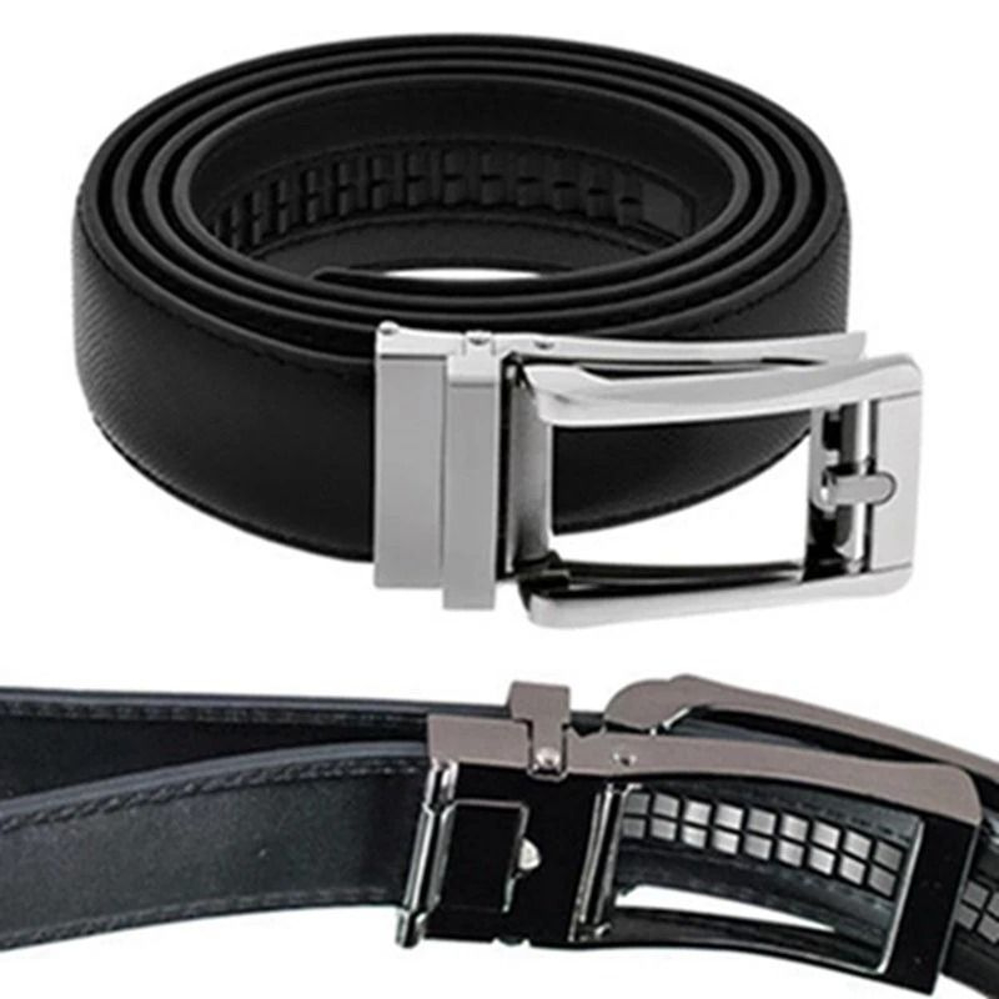 Mens Leather Automatic Buckle Belt Durable Click Lock Fashion Belt 4