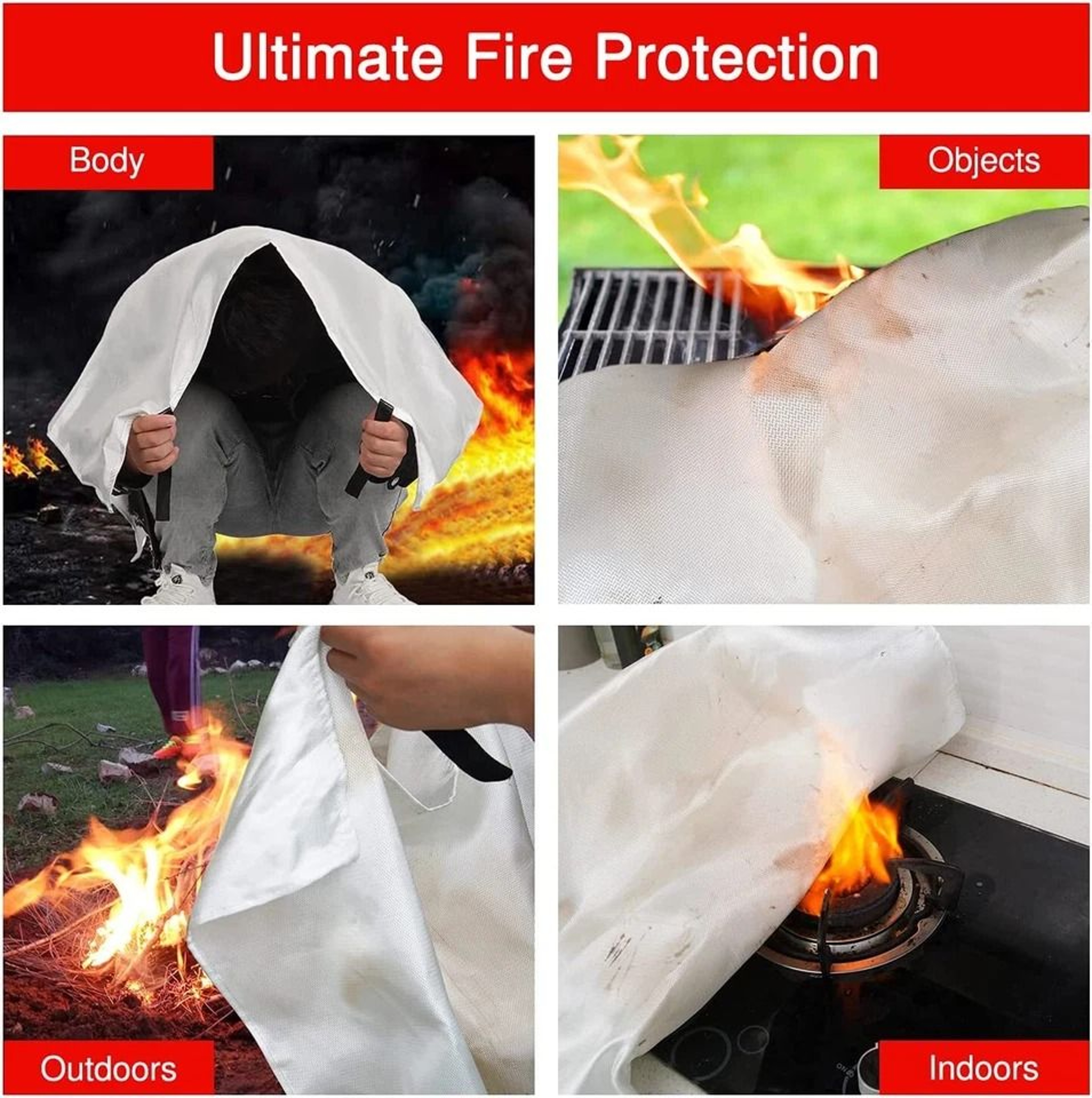 Emergency Fire Blanket Fiberglass Fire Retardant Blanket For Home Kitchen Grill And Outdoor Use 8