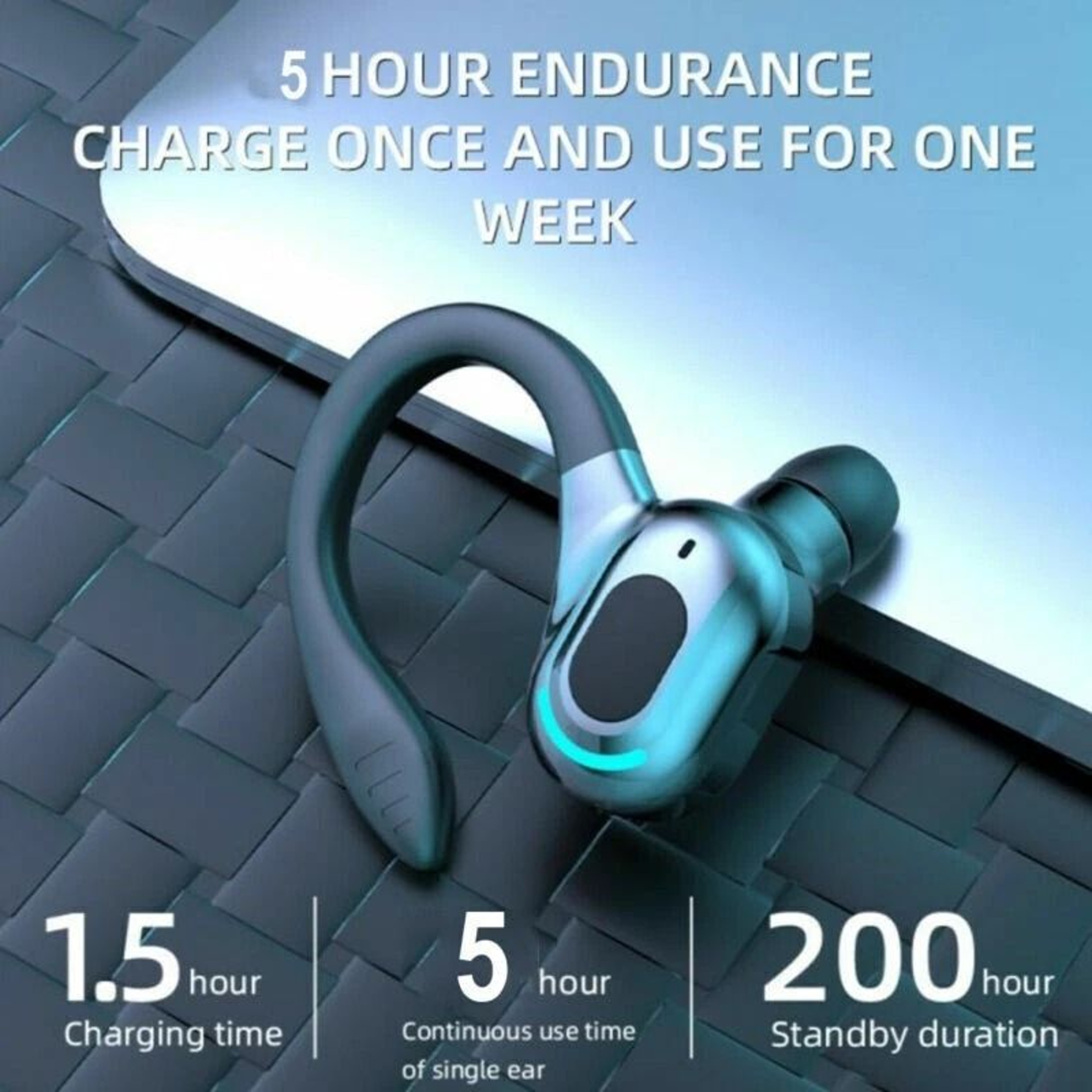 Bluetooth Wireless Earbuds Stereo Headphones With Ear Hook For HD Sound  Noise Cancellation 3
