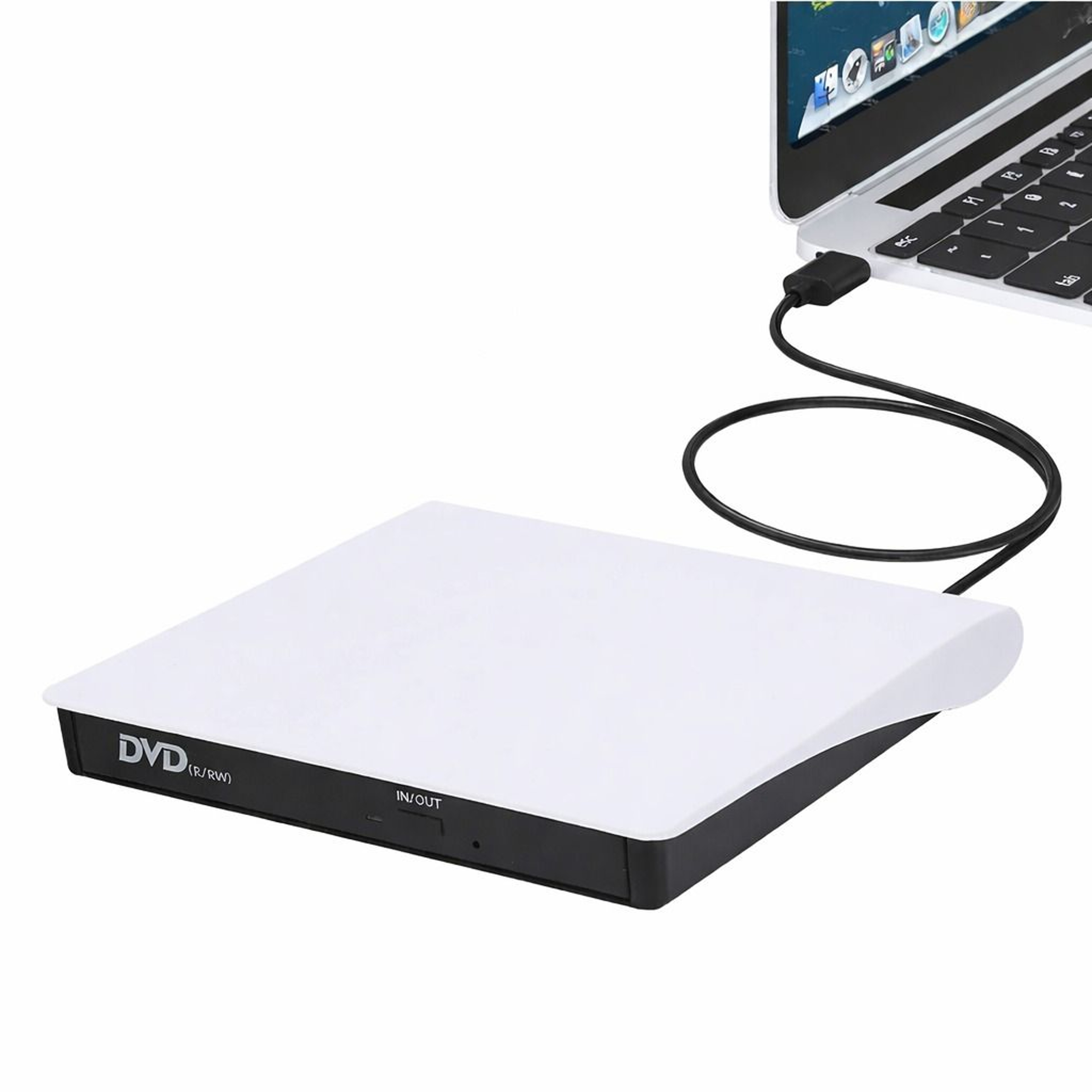 Slim External USB CDDVD Drive High Speed Disc Player  Burner For Laptop PC And Mac 0