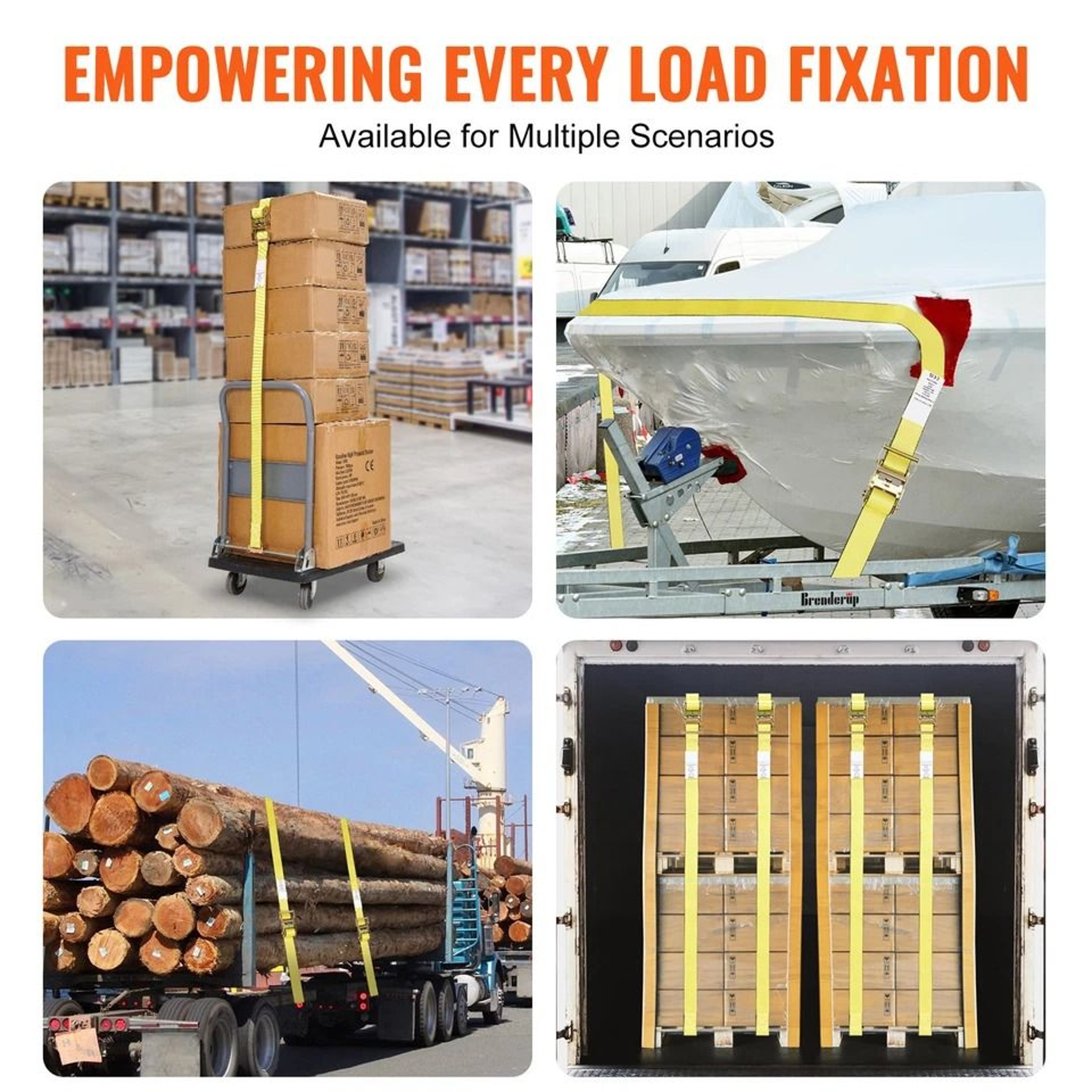 Heavy Duty Ratchet Tie Down Straps For Cargo 1