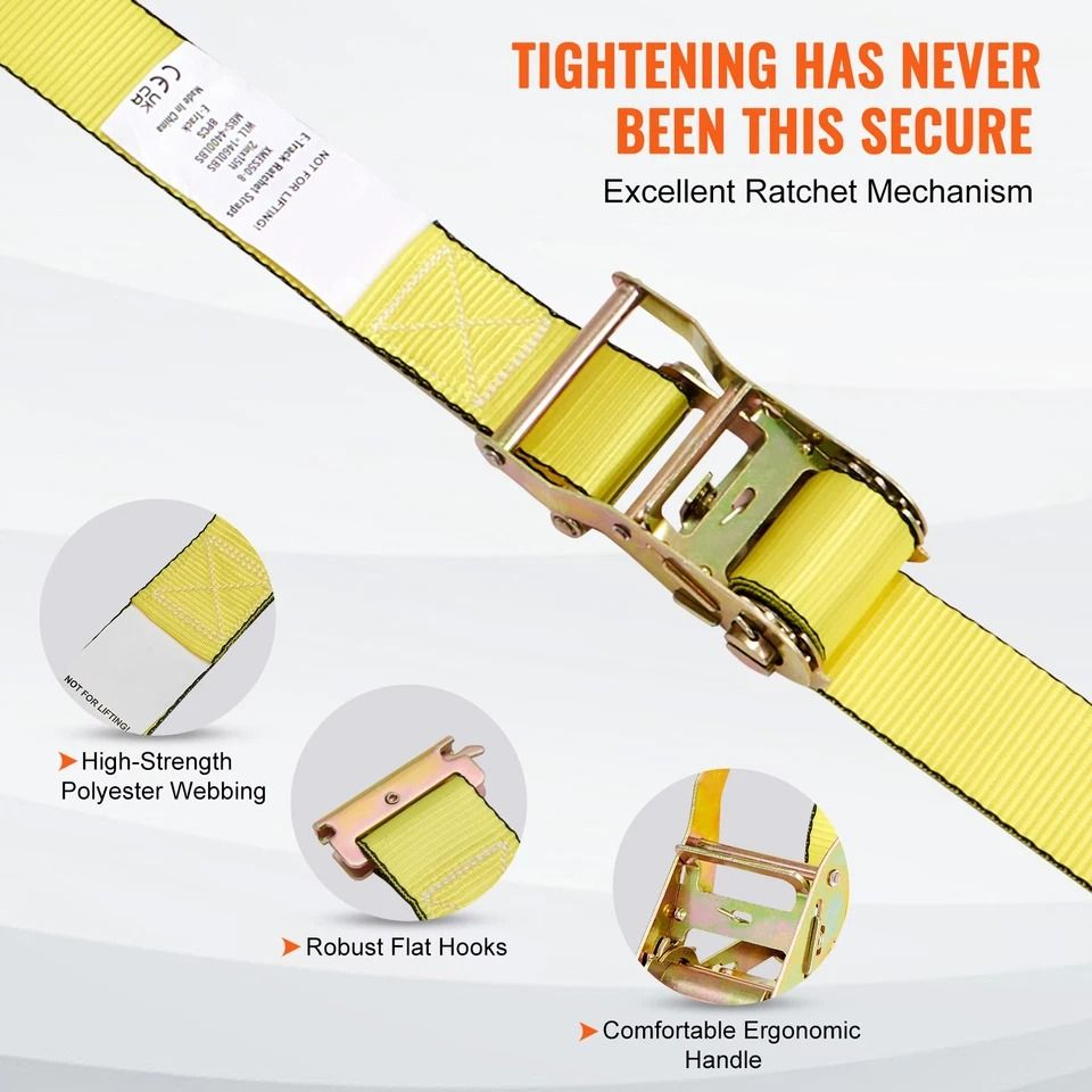 Heavy Duty Ratchet Tie Down Straps For Cargo 3