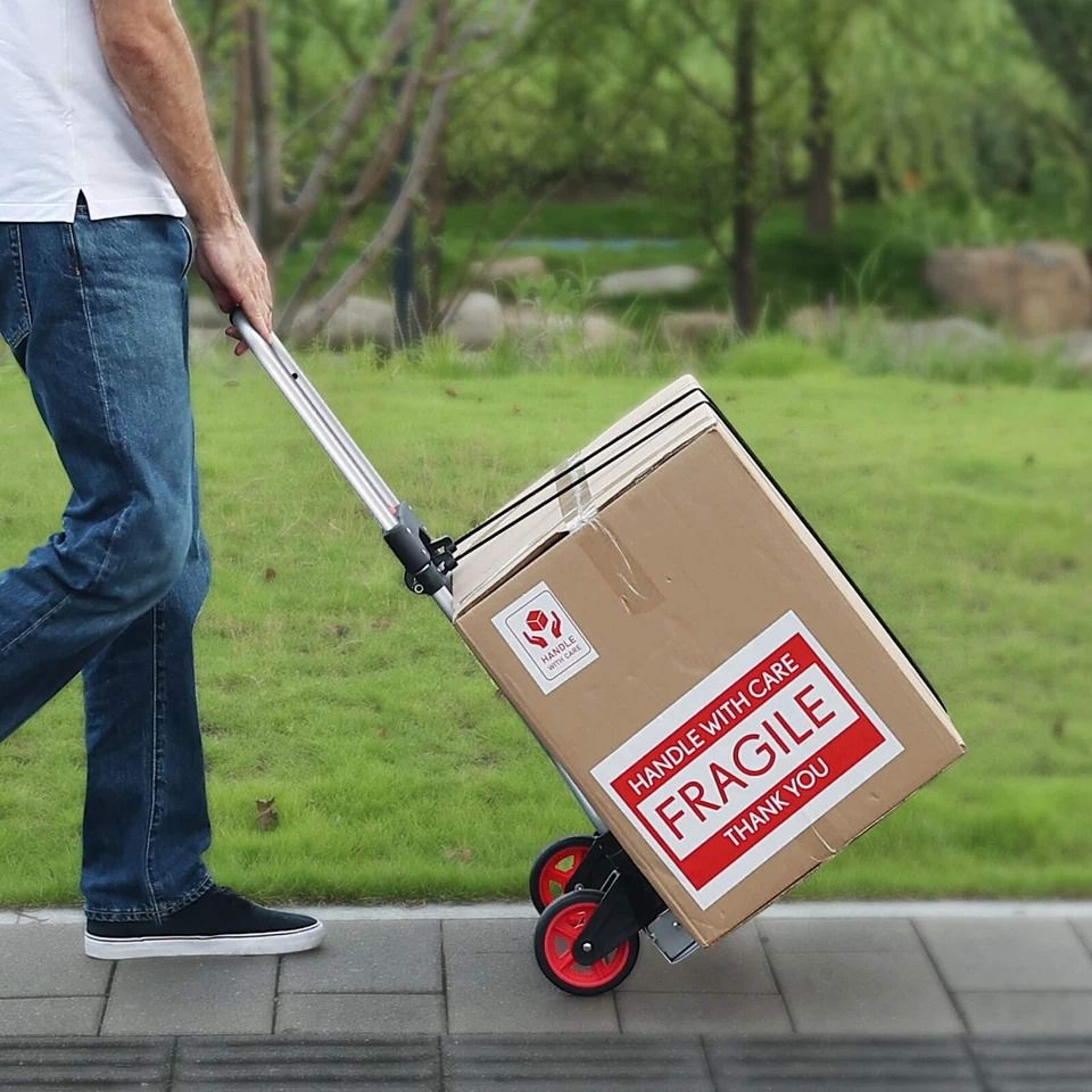 Folding Hand Truck Aluminum Trolley Cart Dolly With Bungee Cord 0