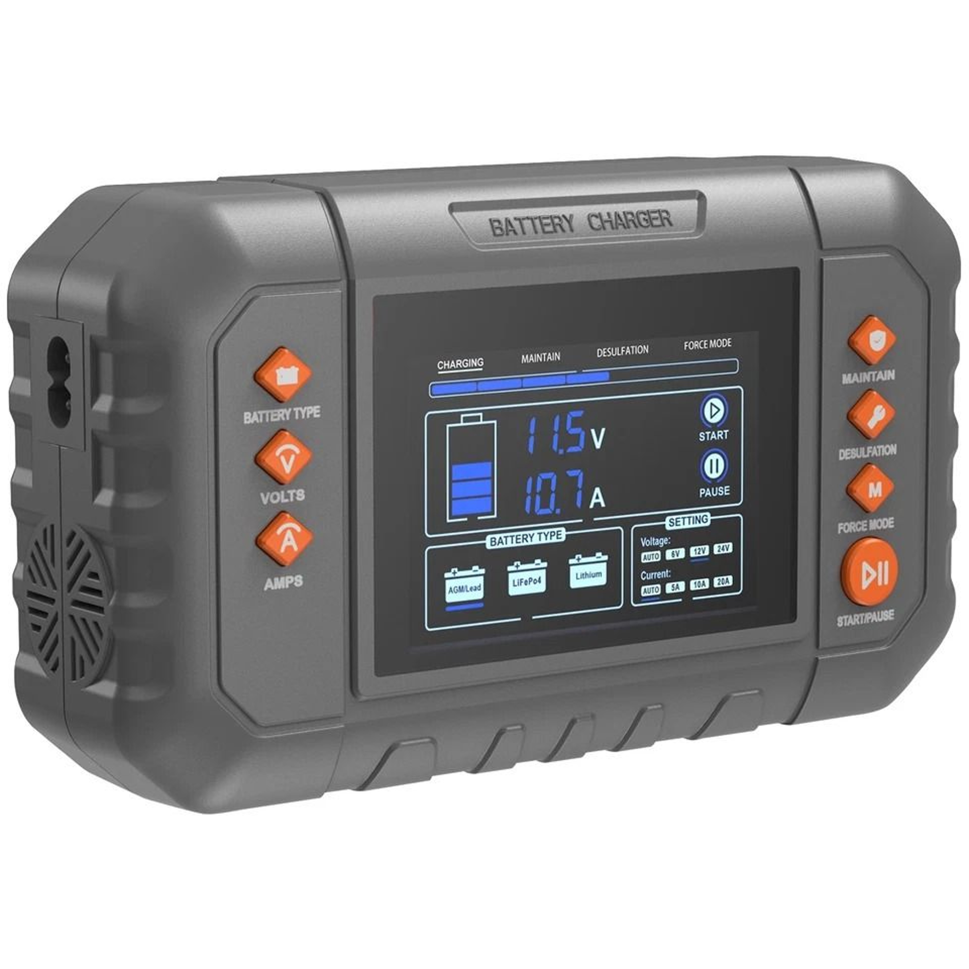Smart Battery Charger For Lithium And Lead Acid Batteries Auto Range 7