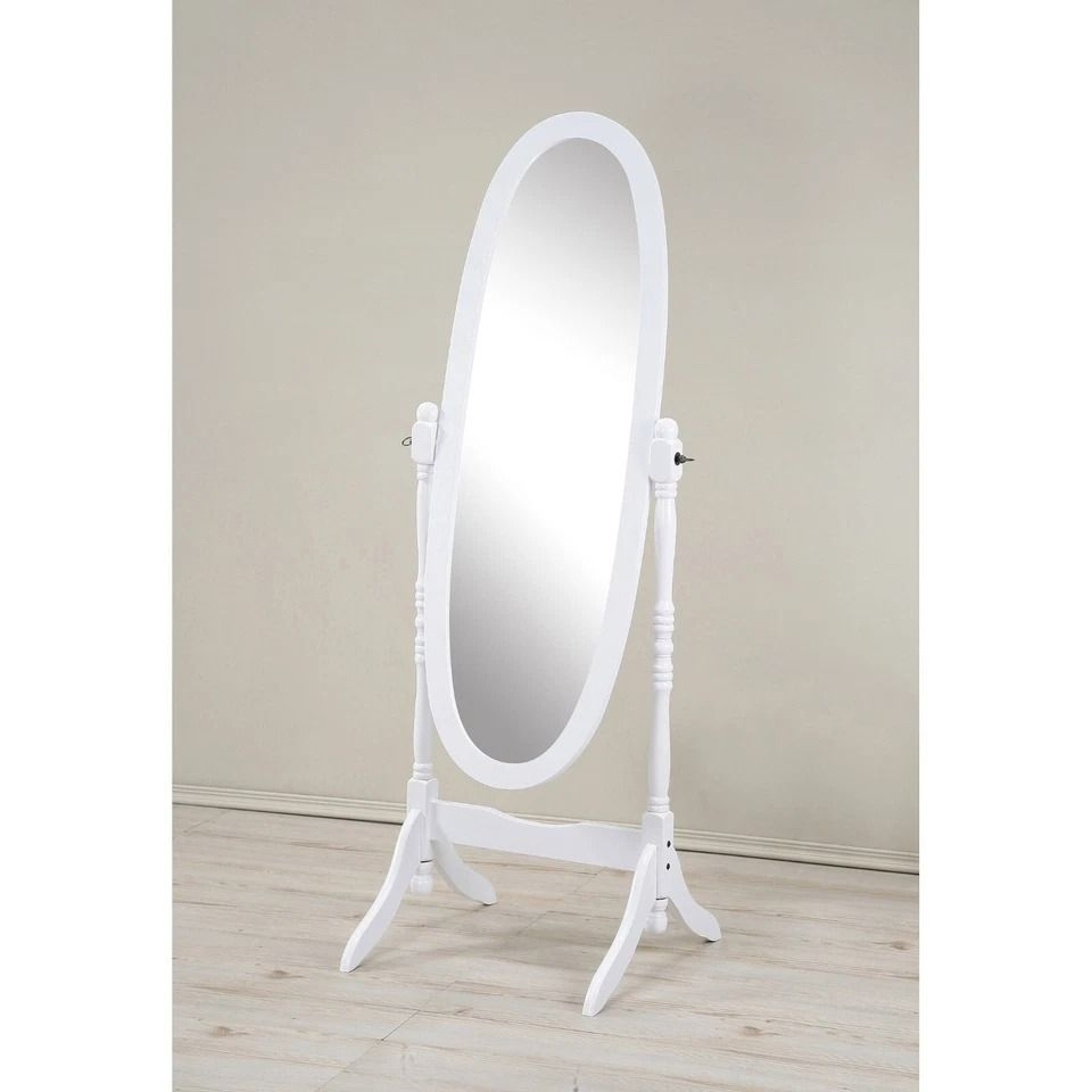 Premium Wood Cheval Floor Mirror Full Length Adjustable Freestanding 0