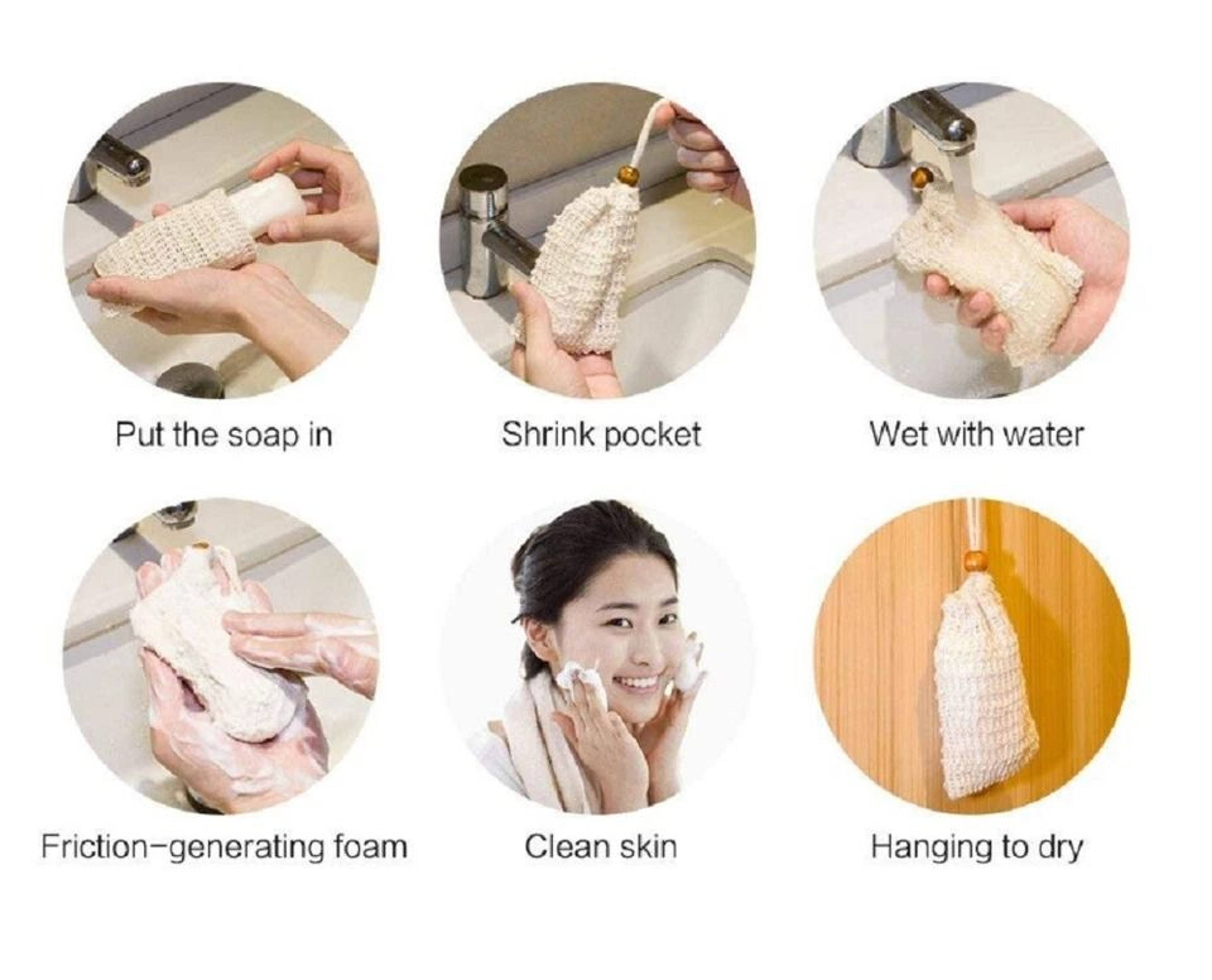 Sisal Soap Saver Bags Exfoliating Natural Mesh Pouches For Bath  Shower 5