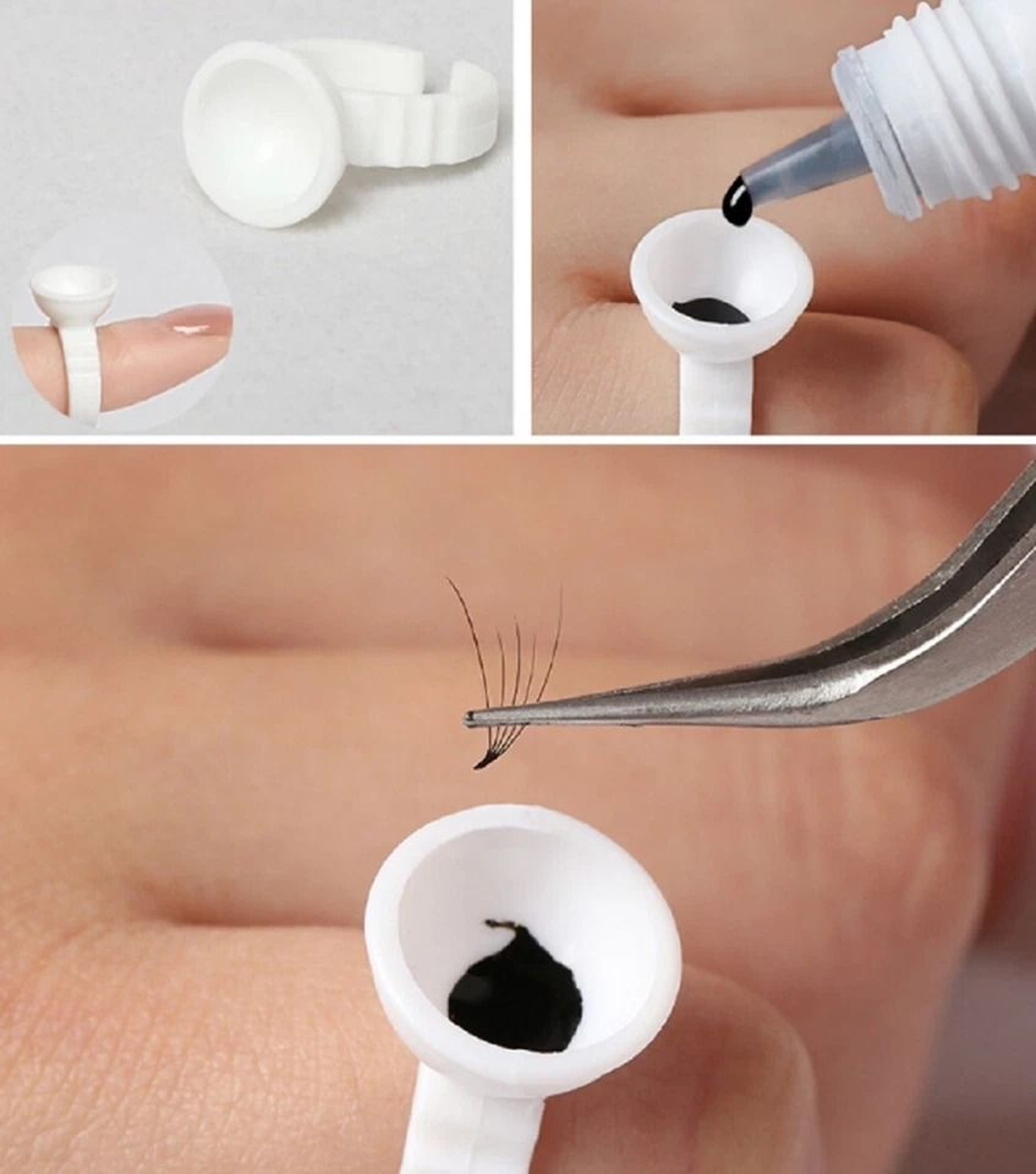 Disposable Glue Rings For Eyelash Extensions  Tattoo Pigment Cups Convenient  Hygienic Glue Holders 1