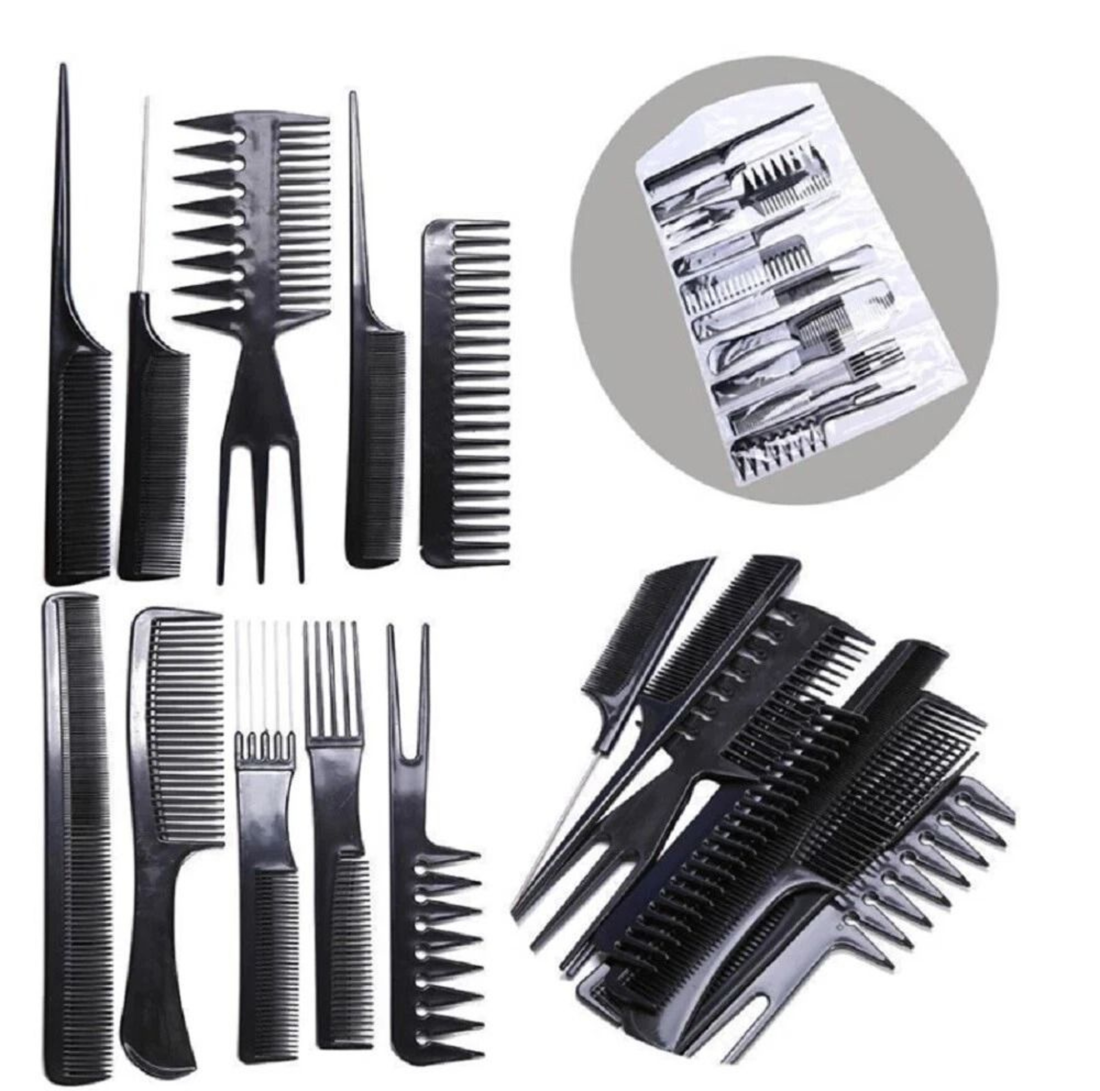 Professional Salon Hair Styling Comb Set Barber Kit For Men  Women 5