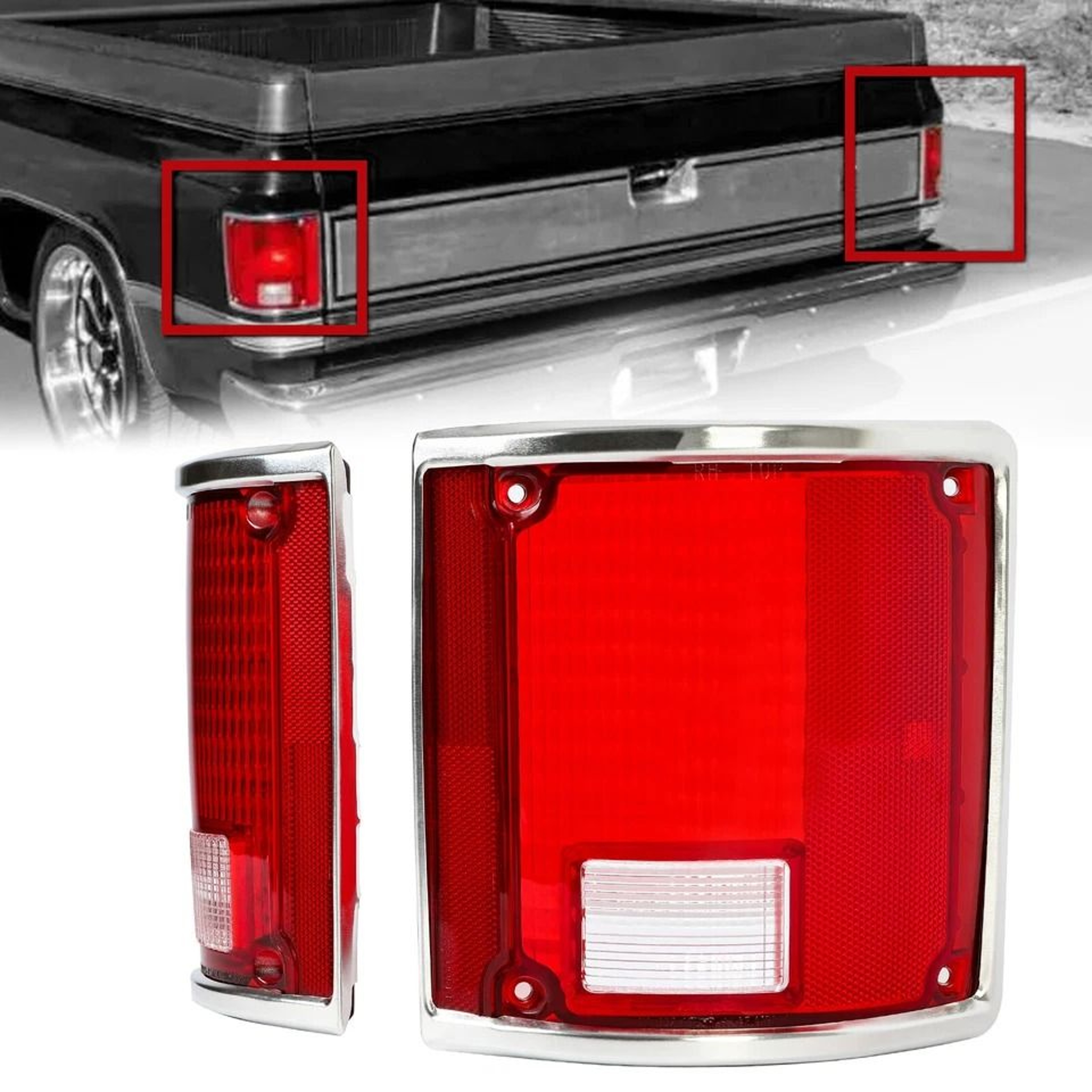 Chrome Tail Lights With Bezel Pair 8