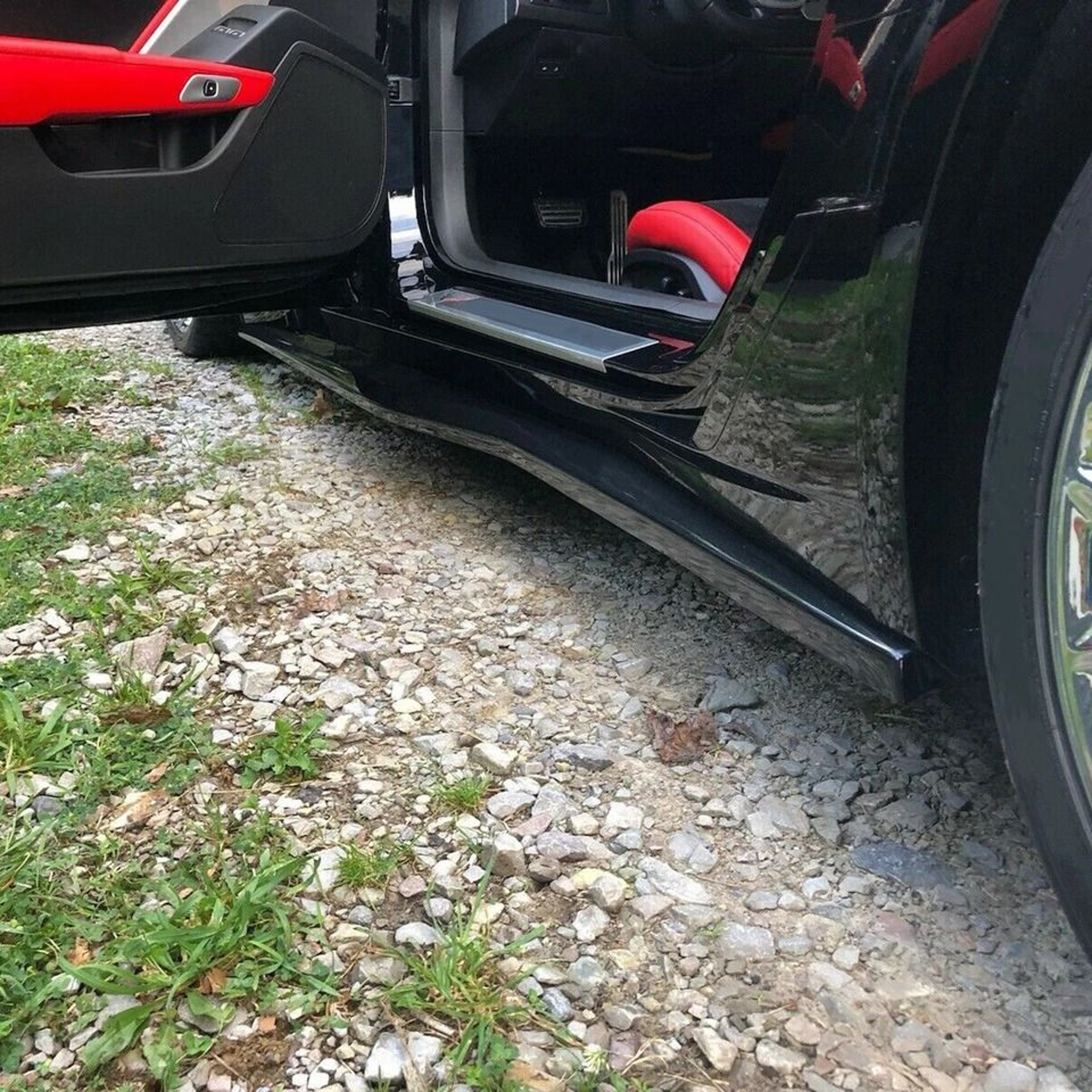 Black Z06 Style Side Skirt Extensions Splitter 9