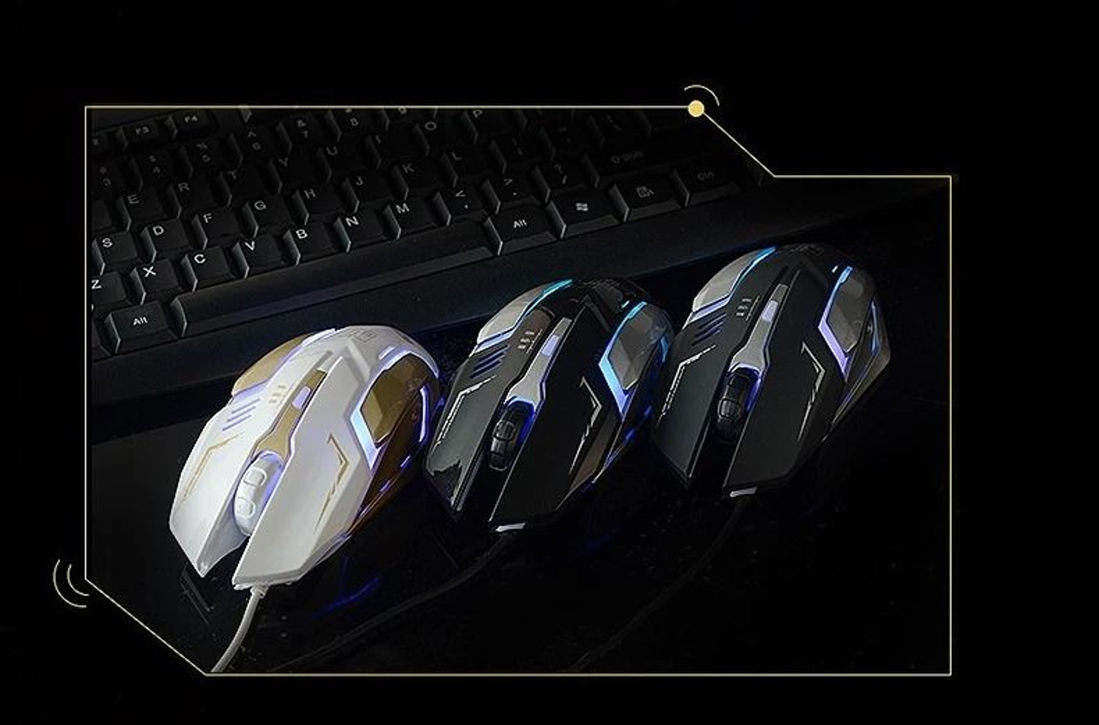 Gaming Mouse LED Breathing Fire Silent USB Wired For Laptop And PC 3