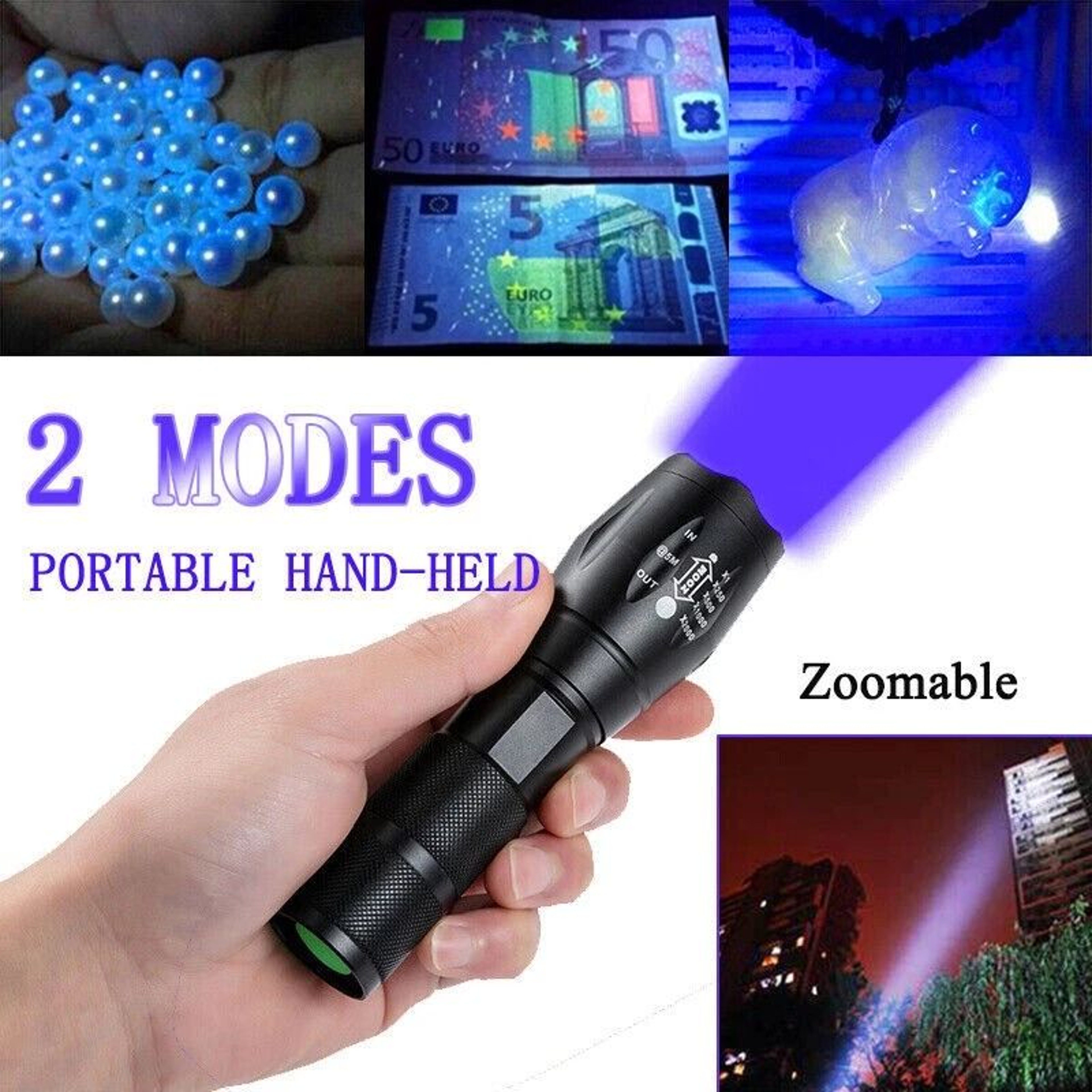 Super Bright UV Flashlight Ultra Violet Blacklight Torch With LED Lamp 9