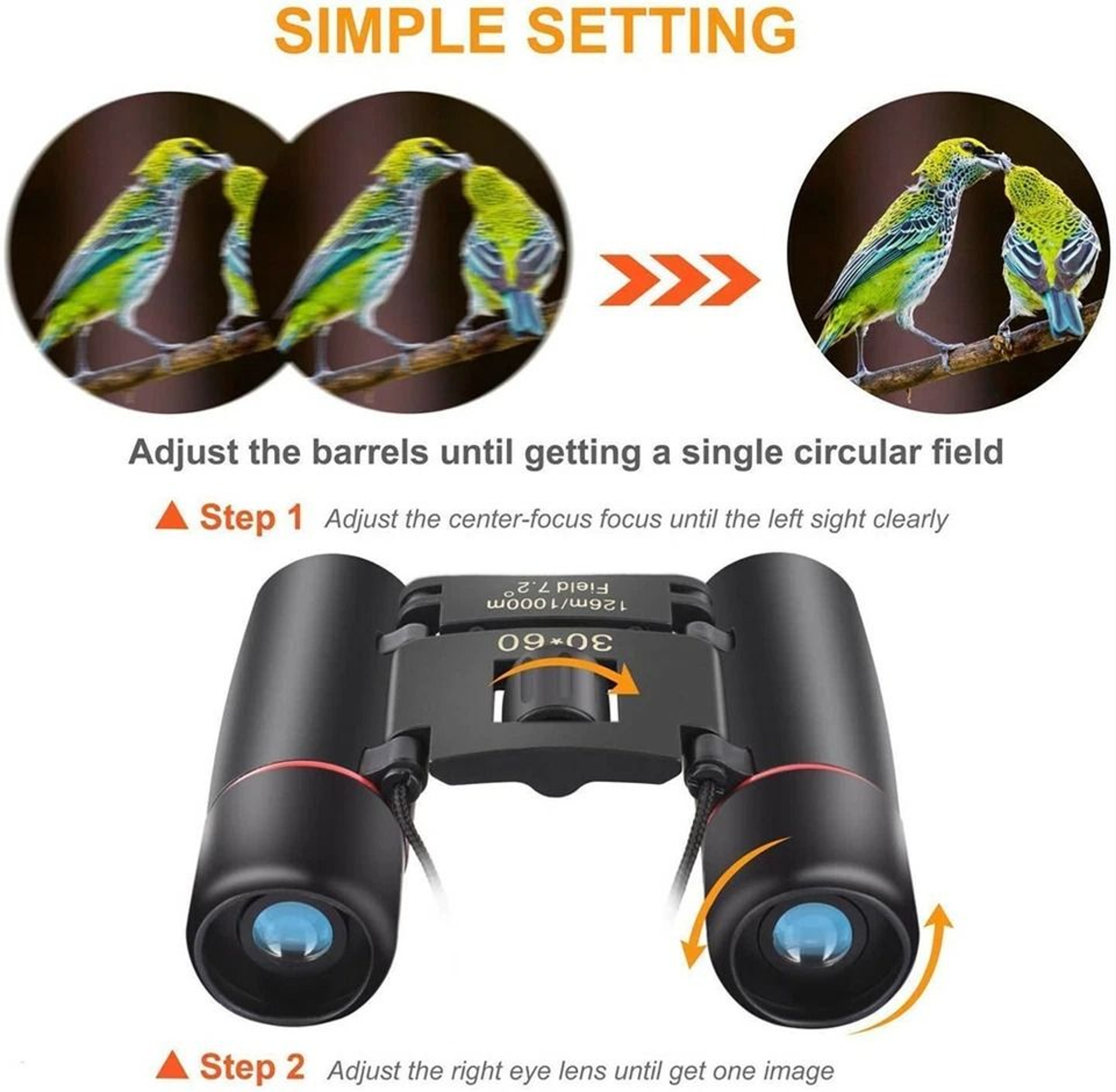 Compact Zoom Binoculars For Hunting Birdwatching And Outdoor Travel 3