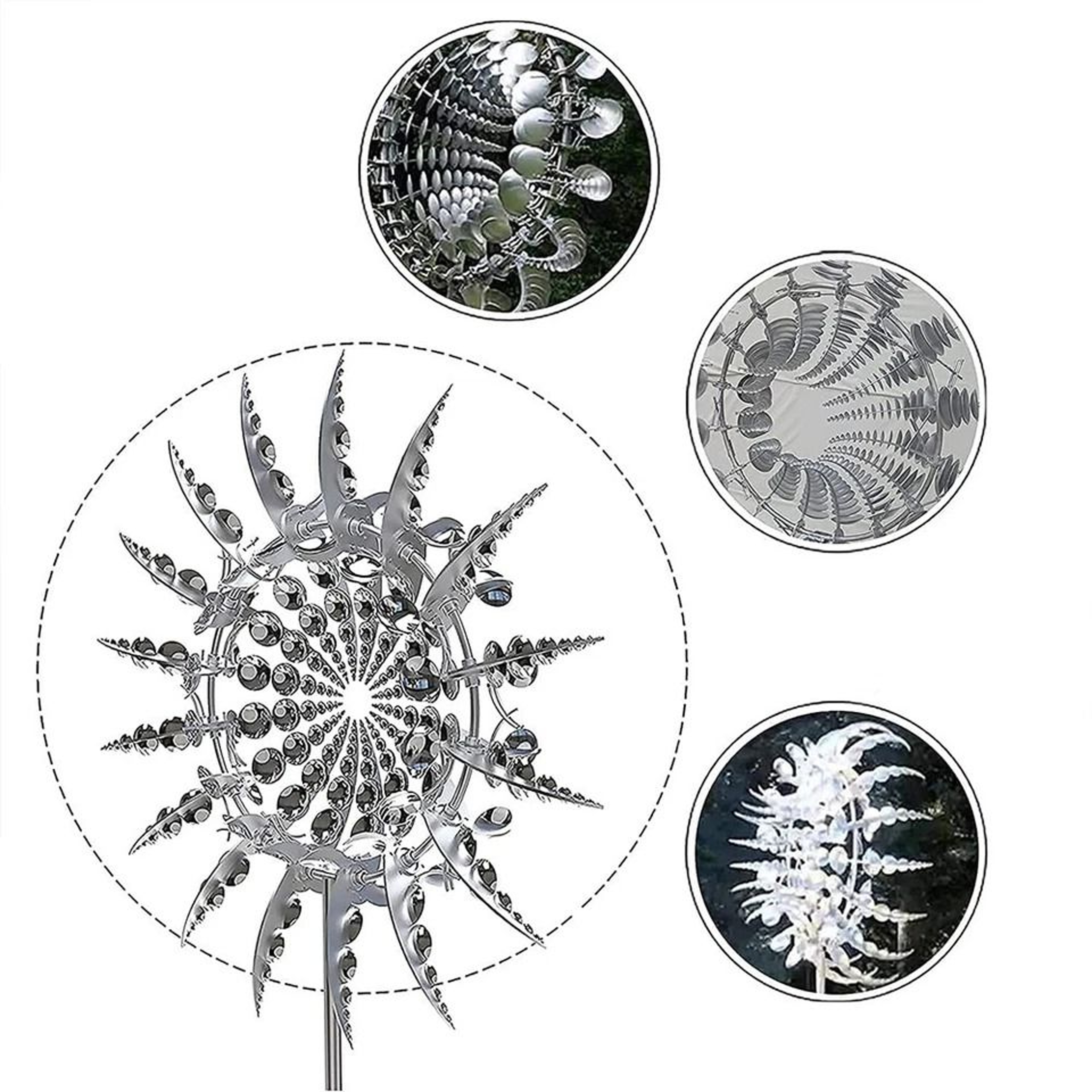 Magical Wind Powered Kinetic Windmill Sculpture Spinner Unique Garden Decoration Metal Yard Ornamen 4