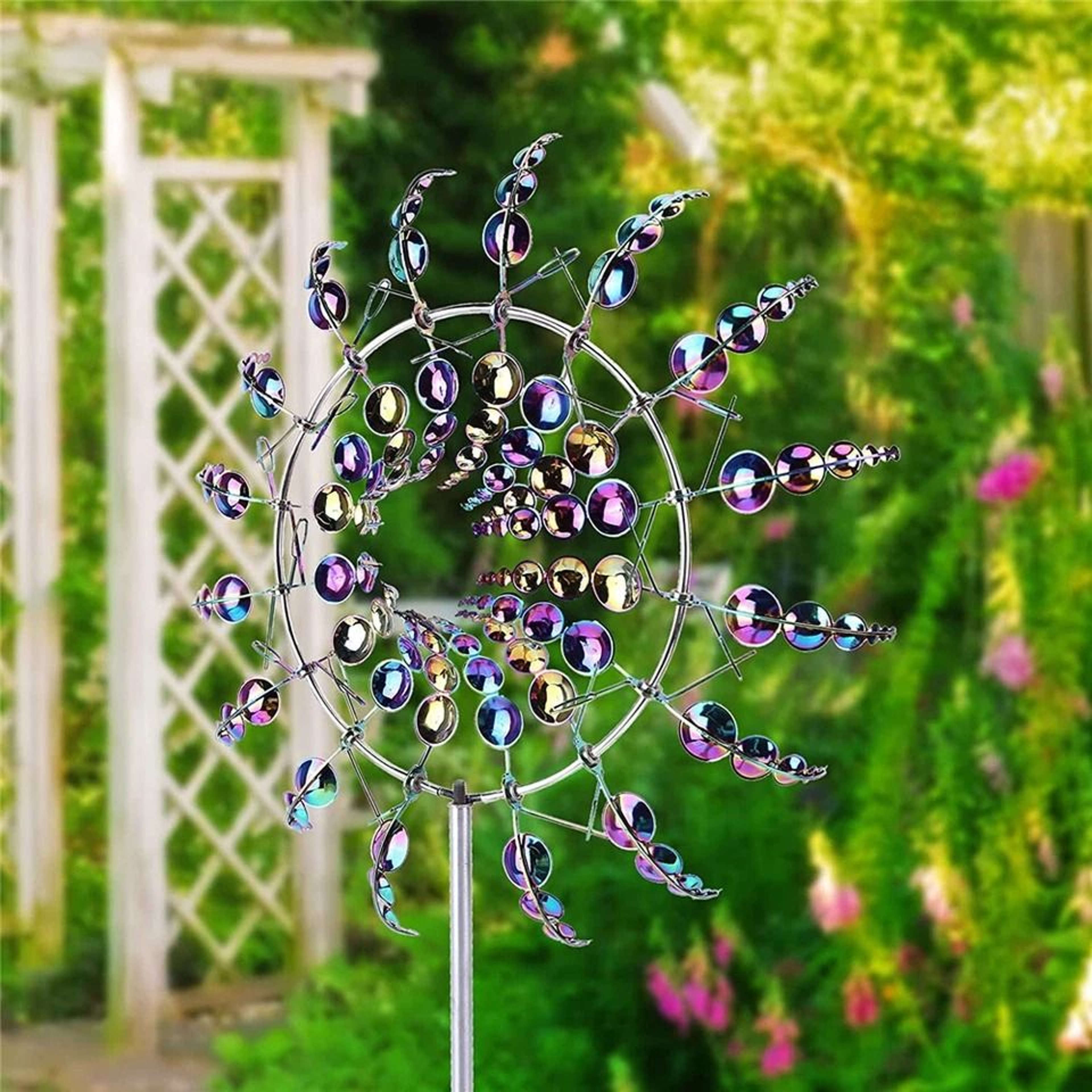 Magical Wind Powered Kinetic Windmill Sculpture Spinner Unique Garden Decoration Metal Yard Ornamen 5