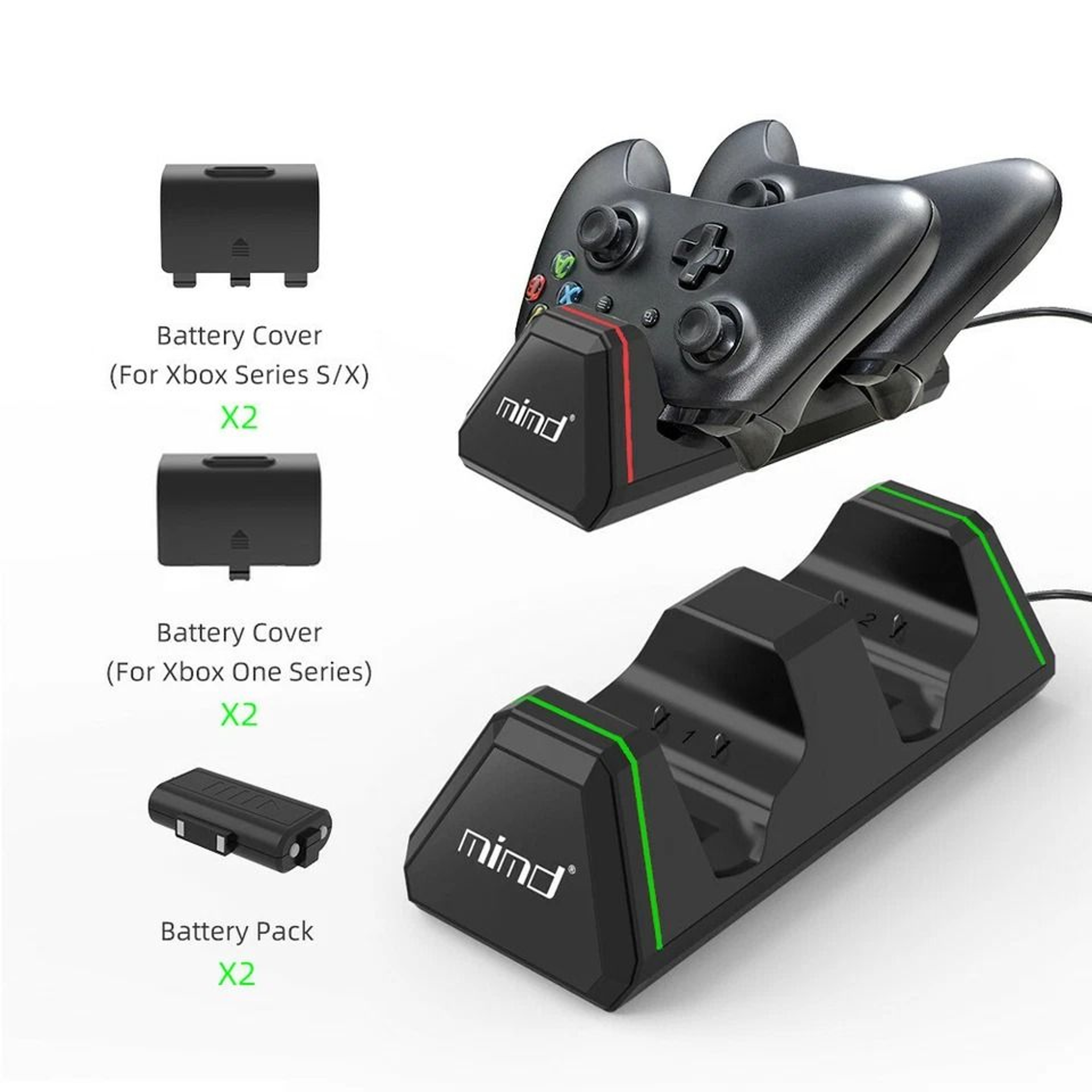 Dual Xbox Controller Charger Station Fast USB C Charging Dock 1
