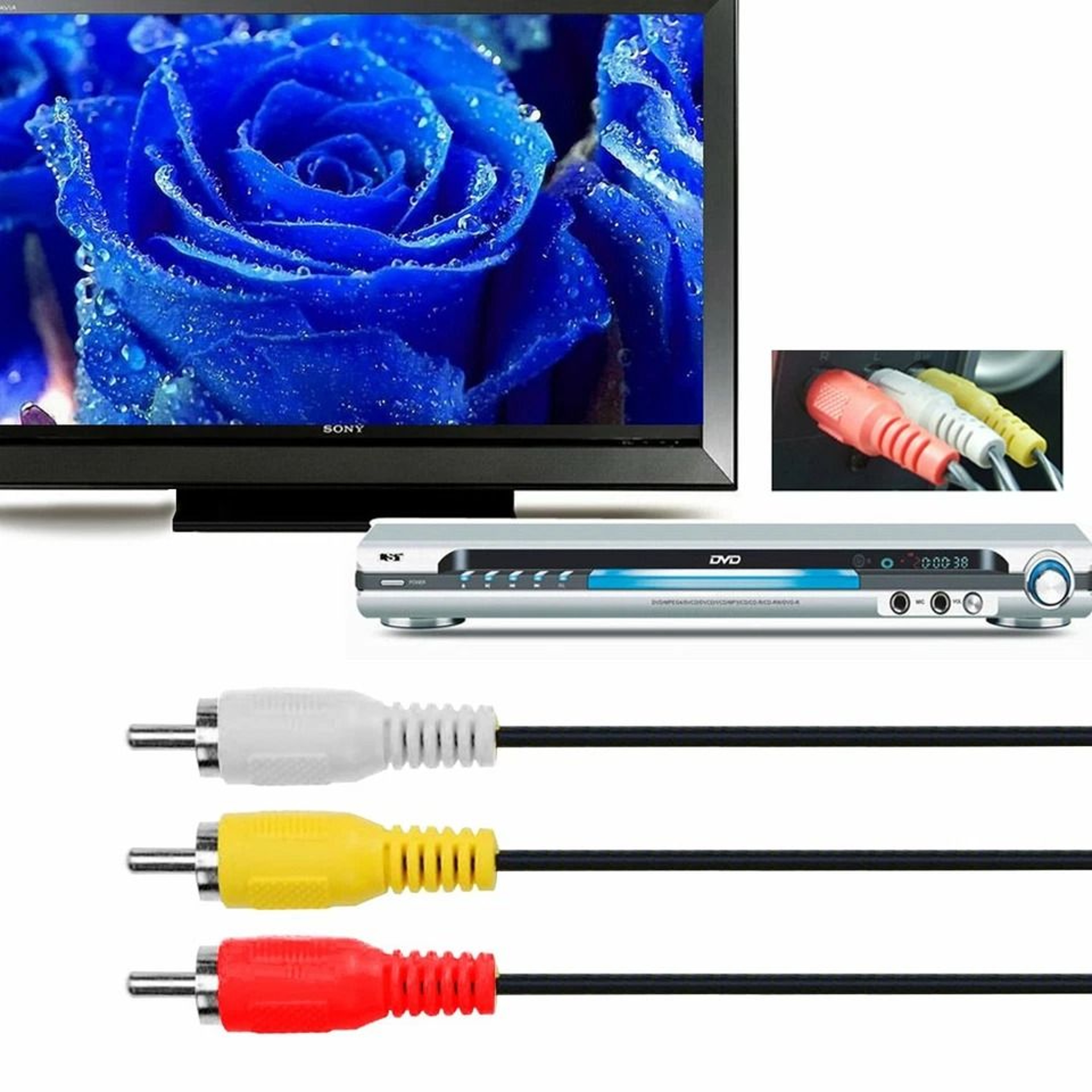 HDMI To RCA AV Converter Cable HDTV Audio Video Adapter 6