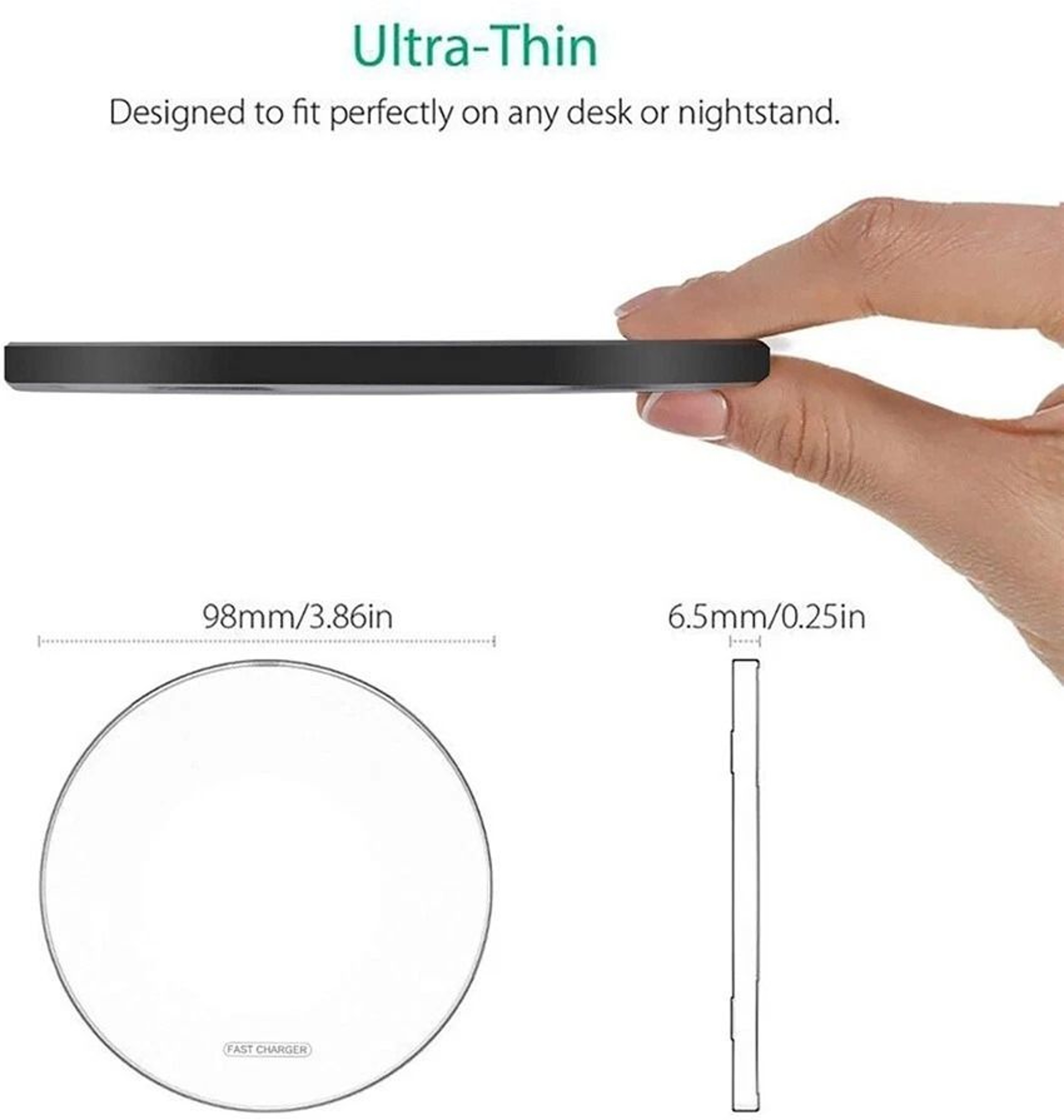Fast Wireless Charging Pad Slim Case Friendly Charger 6